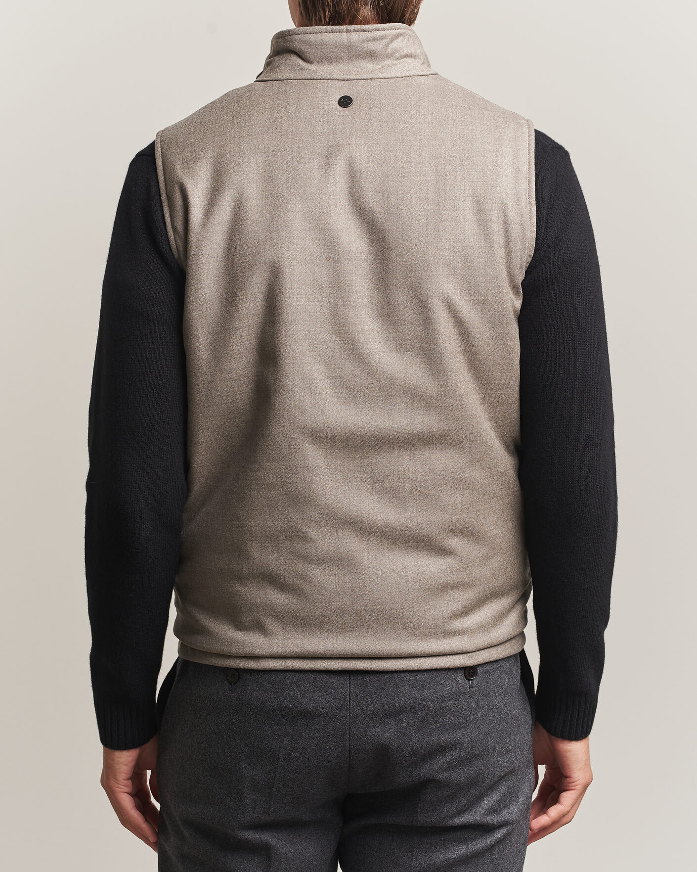 Heren | Gilets | Oscar Jacobson | Nylon/Wool Reversible Vest Taupe