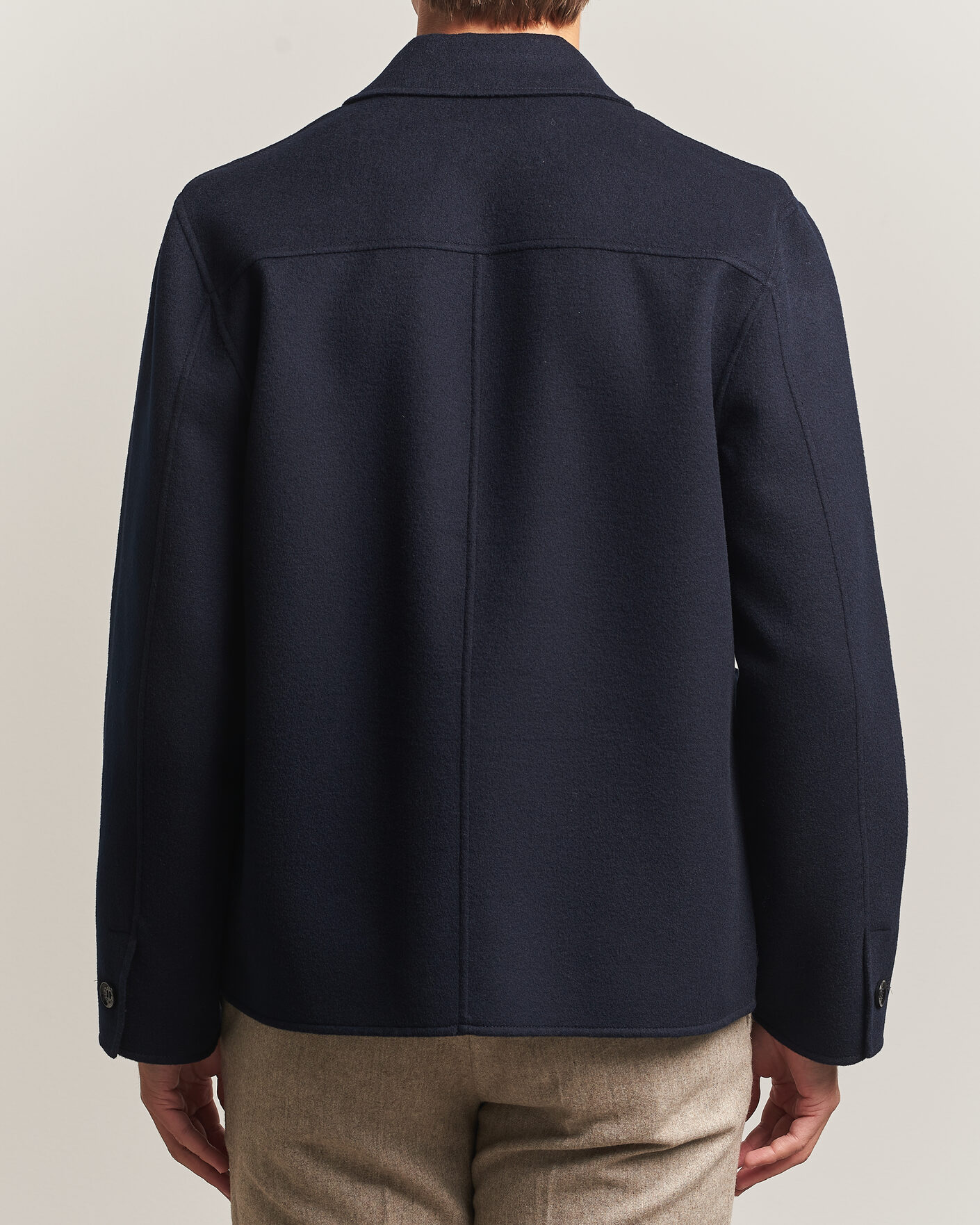 Homme | Manteaux Et Vestes | Oscar Jacobson | Doublé Wool Shirt Jacket Navy