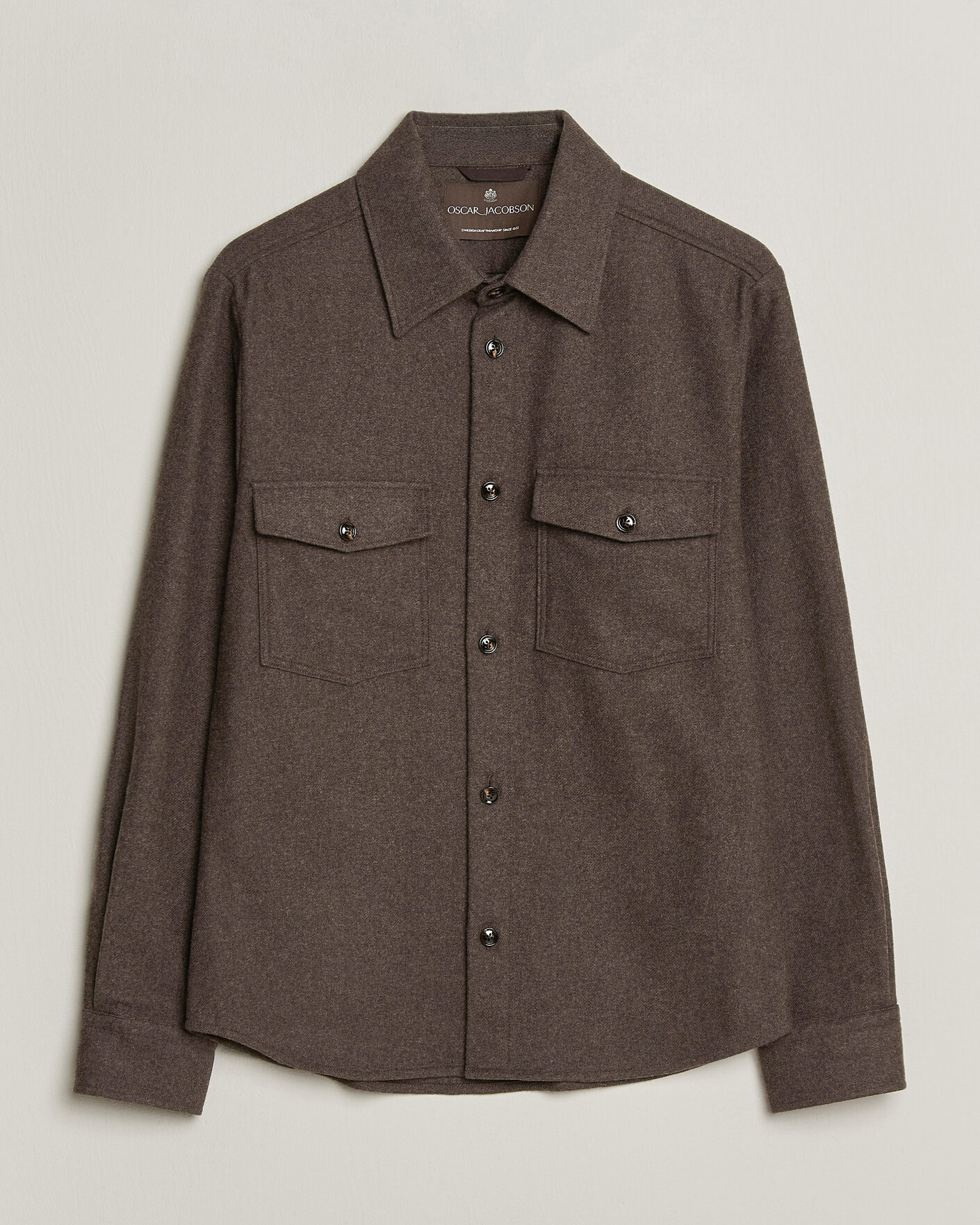 Heren | Overhemden | Oscar Jacobson | Magnus Wool Shirt Jacket Brown