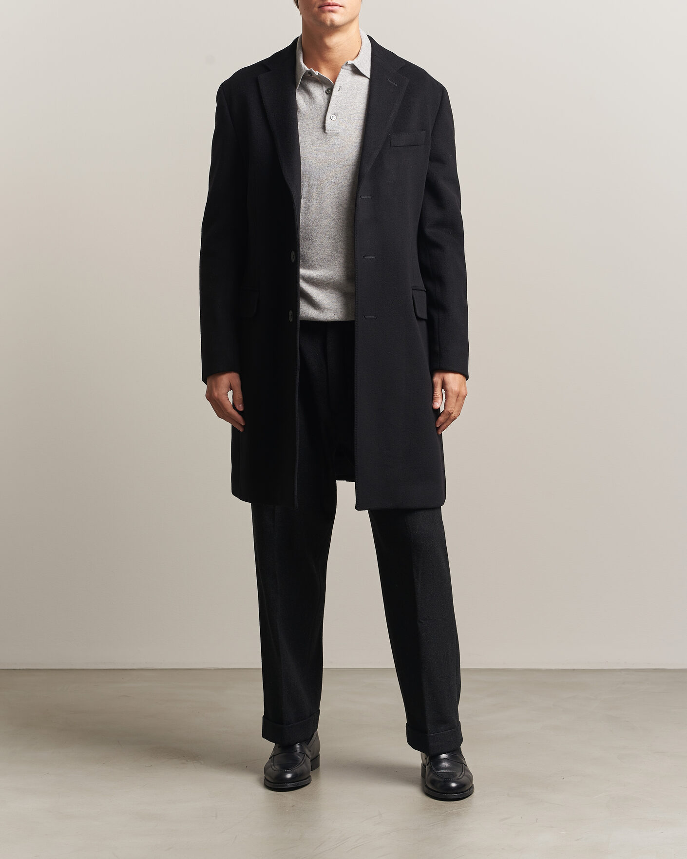 Homme | Manteaux Et Vestes | Oscar Jacobson | Sergio Wool Coat Black