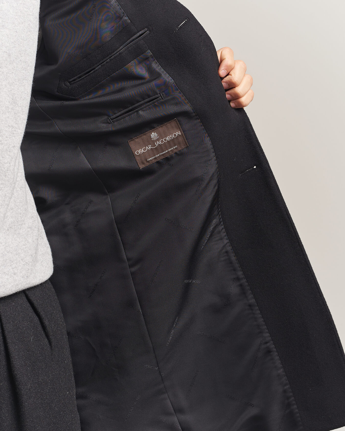 Homme | Manteaux Et Vestes | Oscar Jacobson | Sergio Wool Coat Black