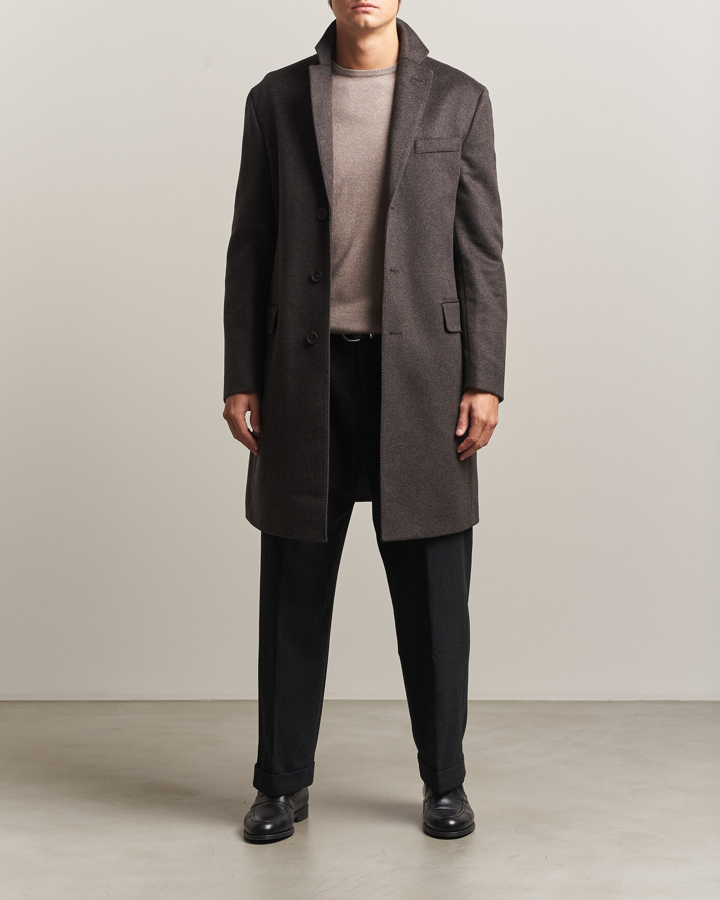 Heren | Jassen | Oscar Jacobson | Sergio Wool Coat Brown
