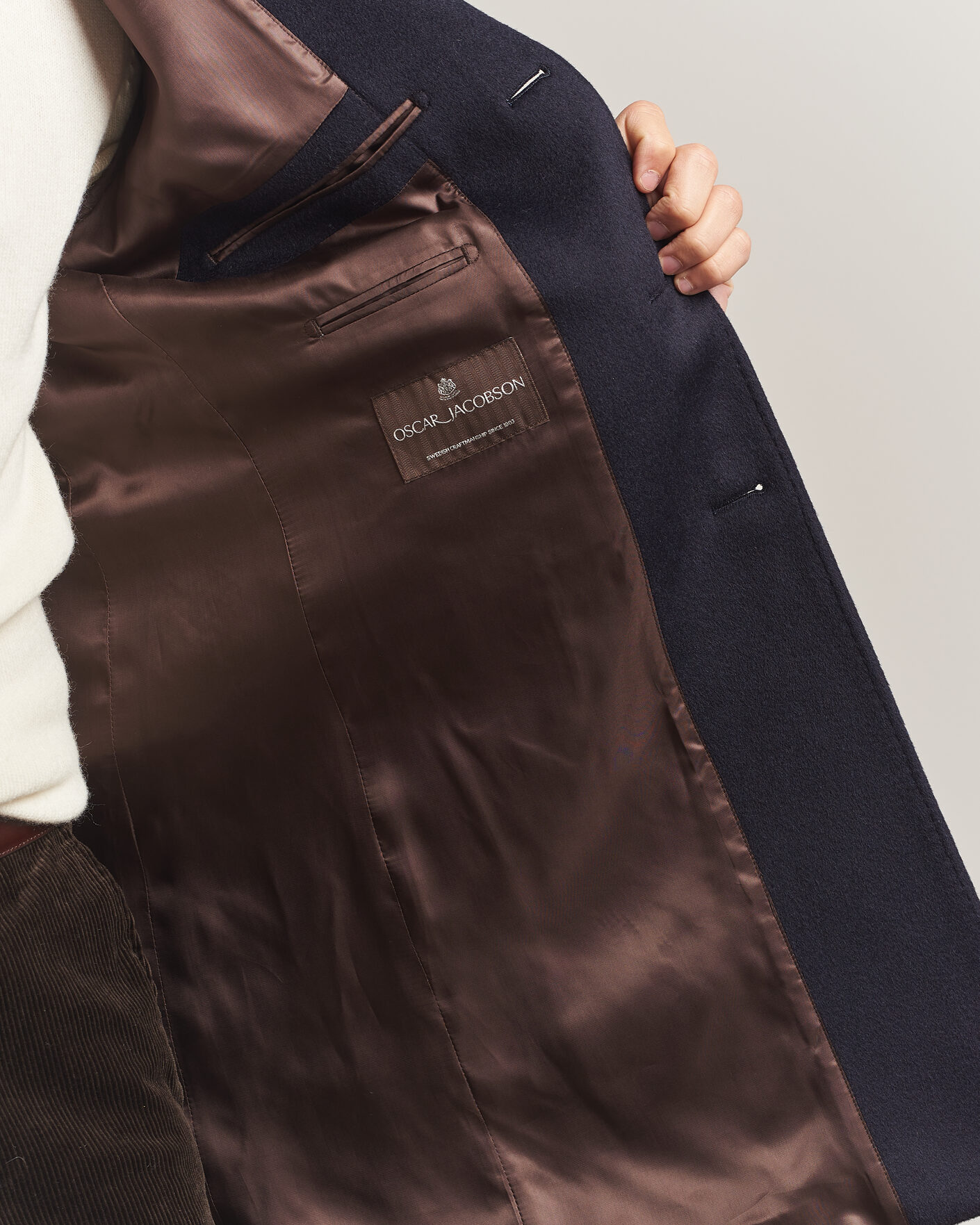 Heren | Jassen | Oscar Jacobson | Single Breasted Wool Coat Navy