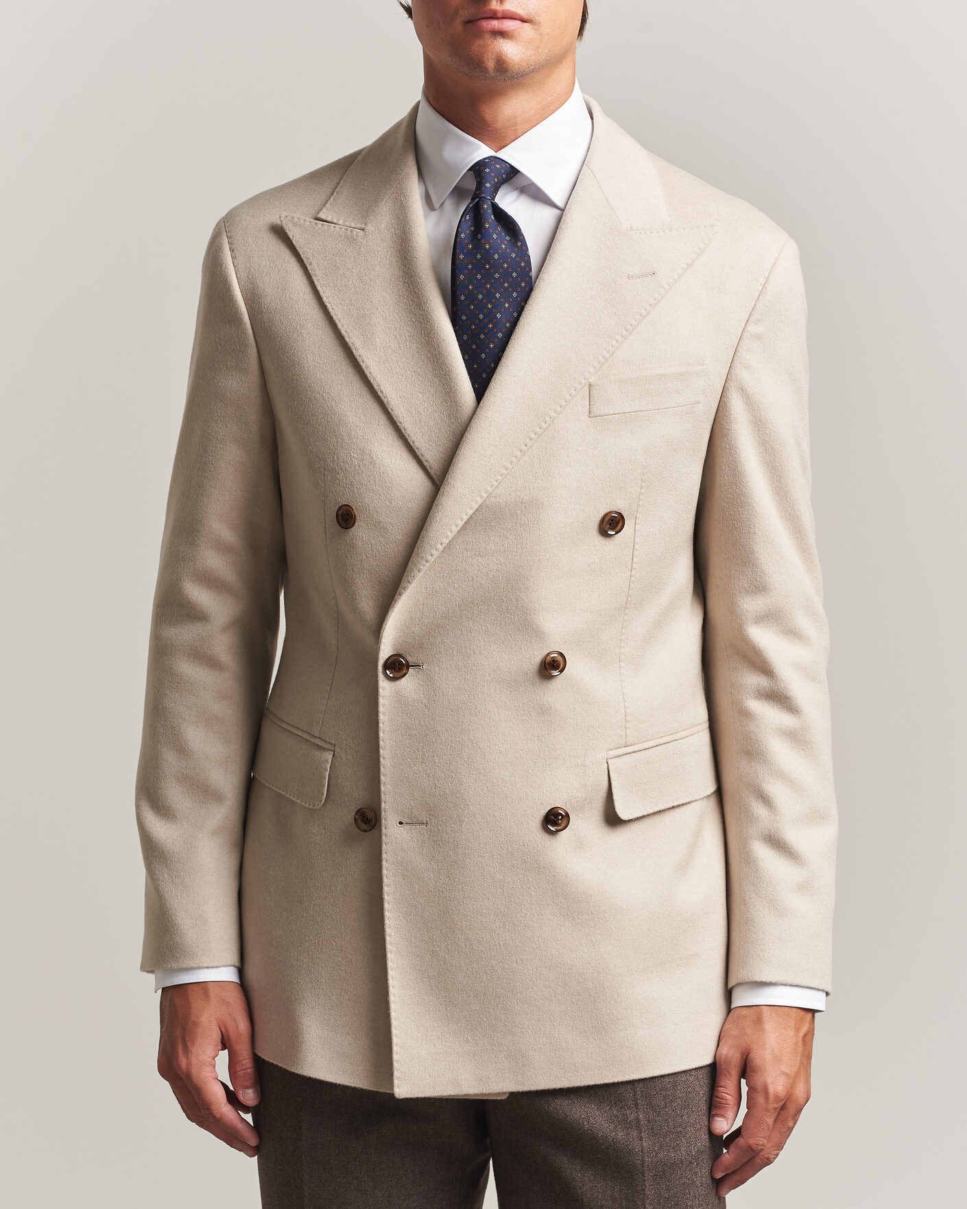 Homme | Blazers | Oscar Jacobson | Richard Wool/Cashmere DB Blazer Creme
