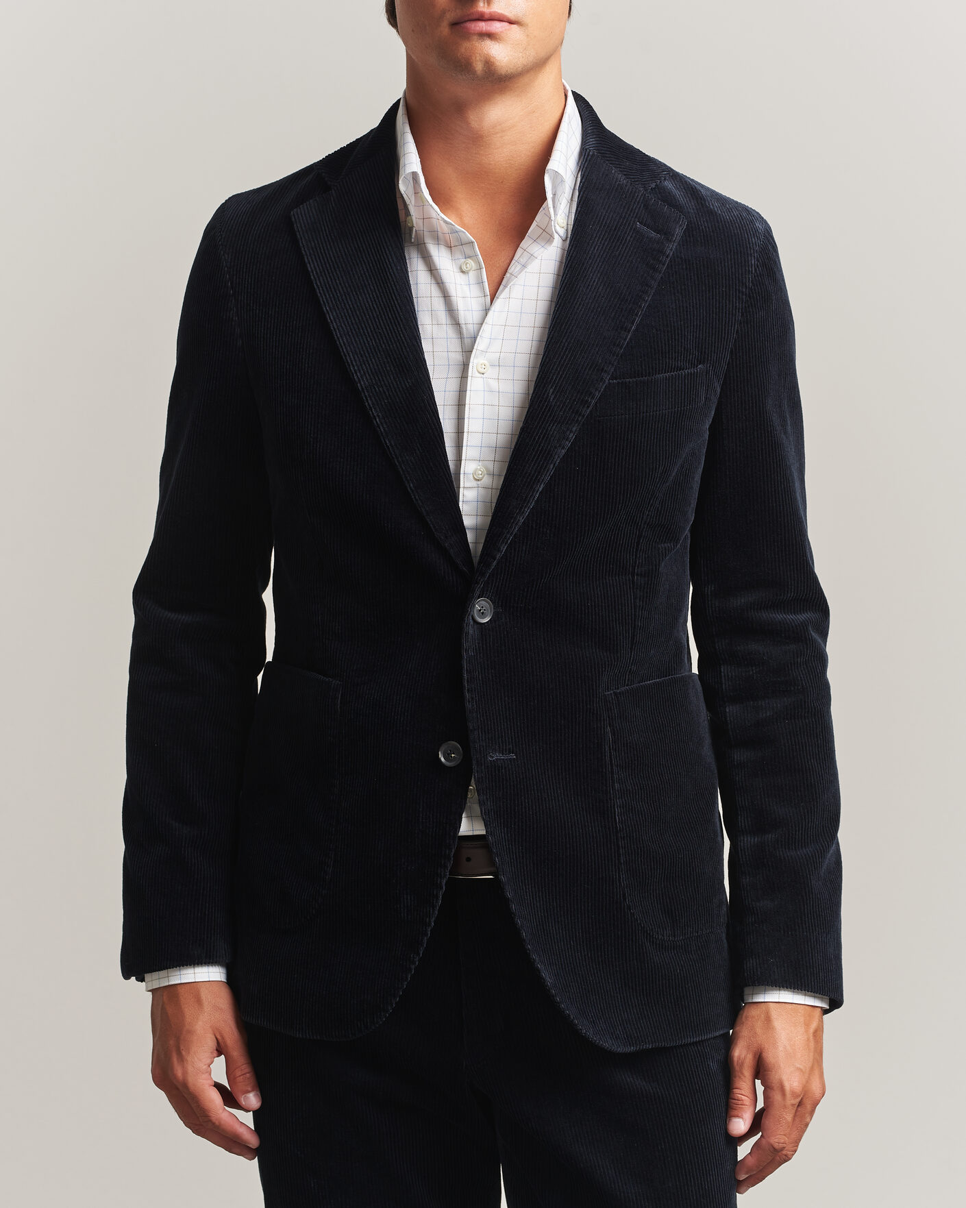 Heren | Blazers | Oscar Jacobson | Fogerty Patch Pocket Cord Blazer Navy