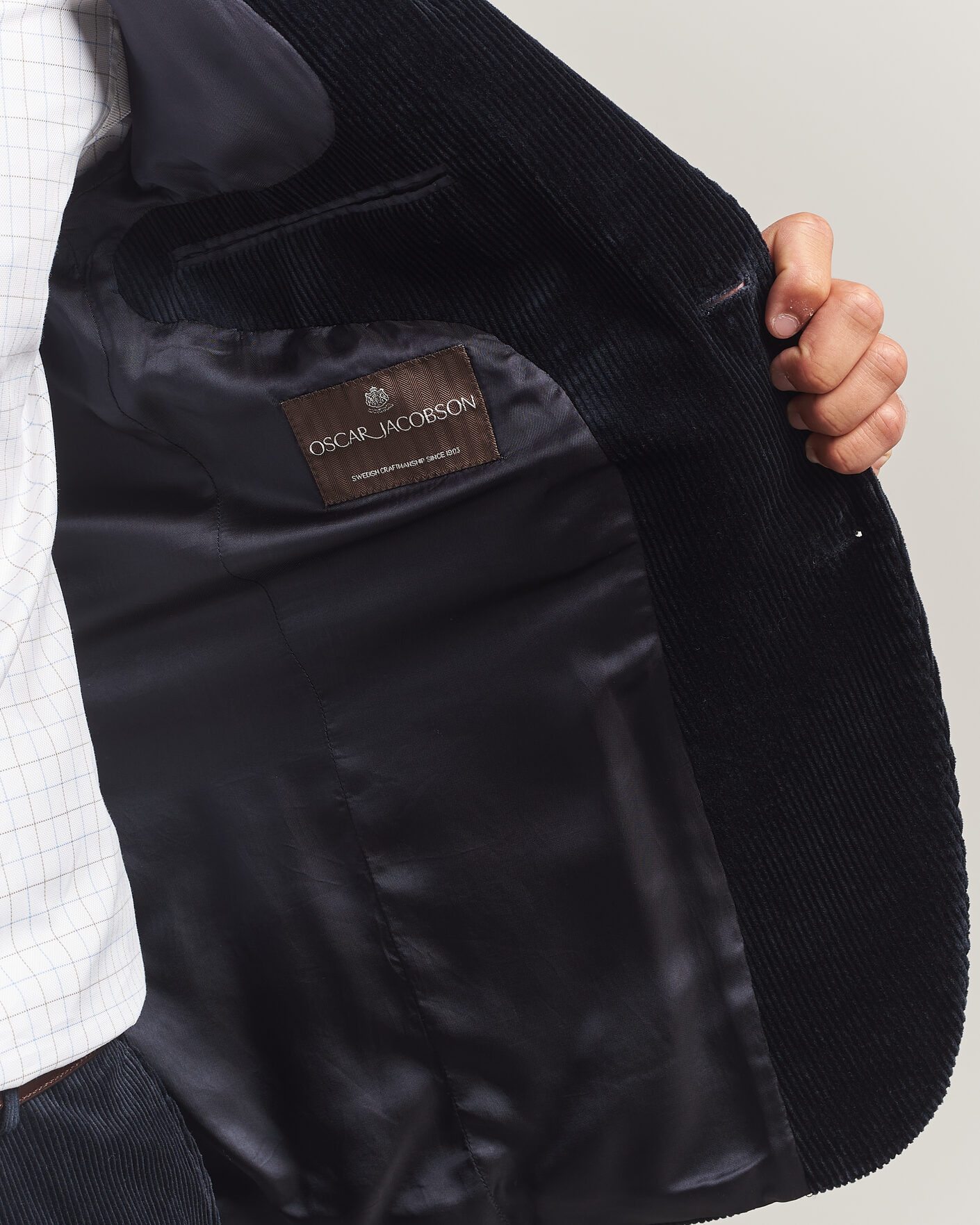 Heren | Blazers | Oscar Jacobson | Fogerty Patch Pocket Cord Blazer Navy