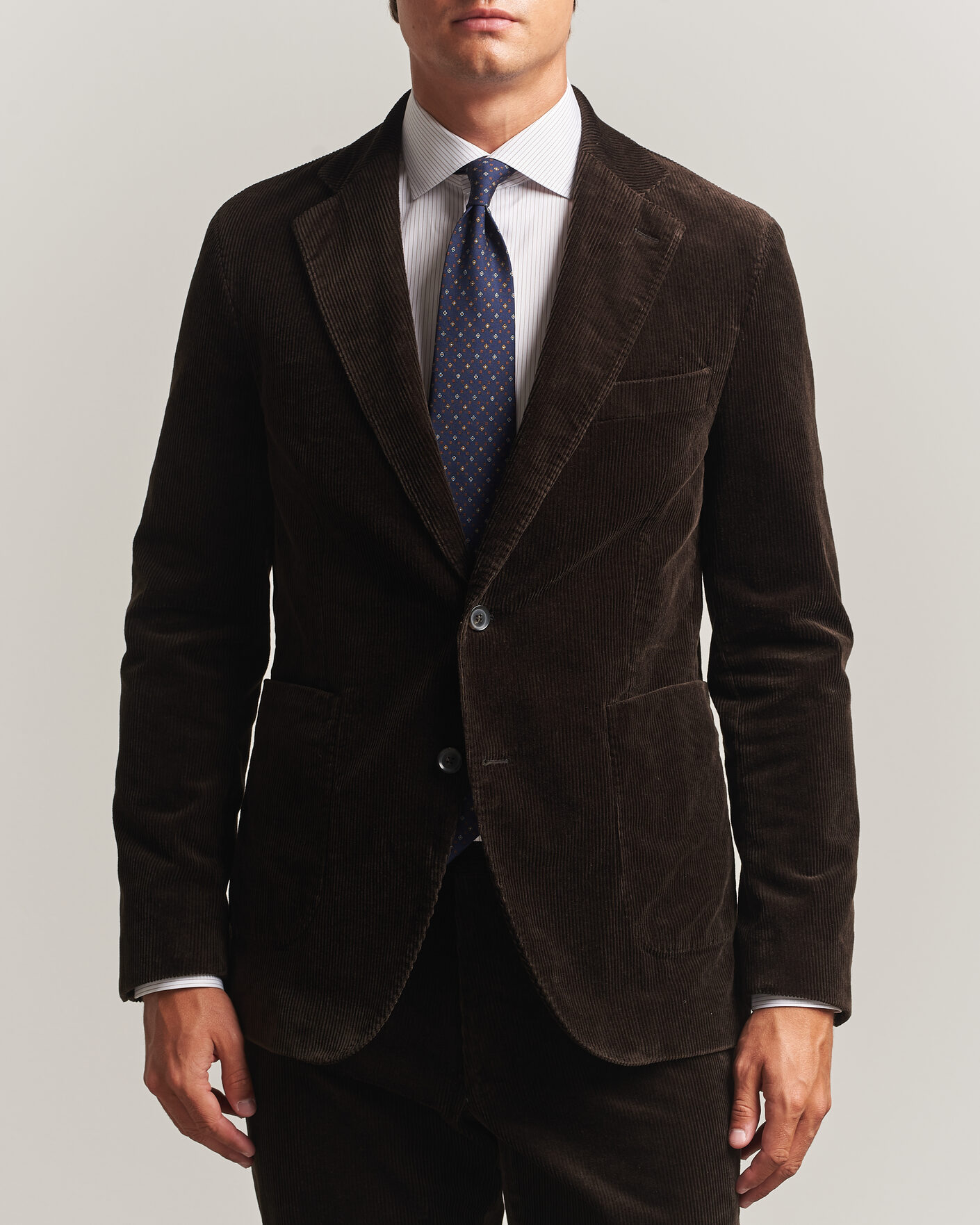 Homme | Blazers | Oscar Jacobson | Fogerty Patch Pocket Cord Blazer Dark Brown