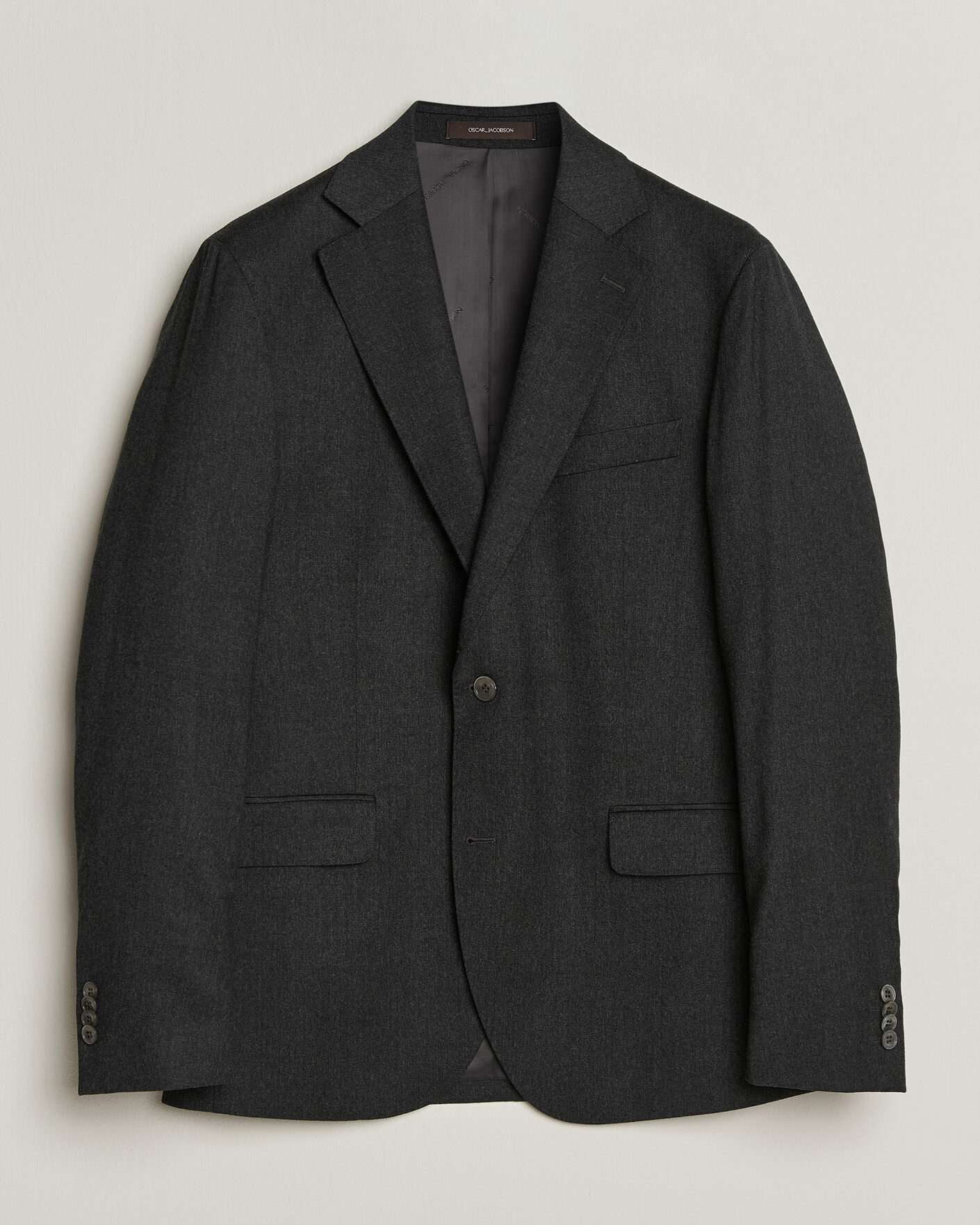 Homme | Blazers | Oscar Jacobson | Fogerty Wool Flannel Blazer Charcoal
