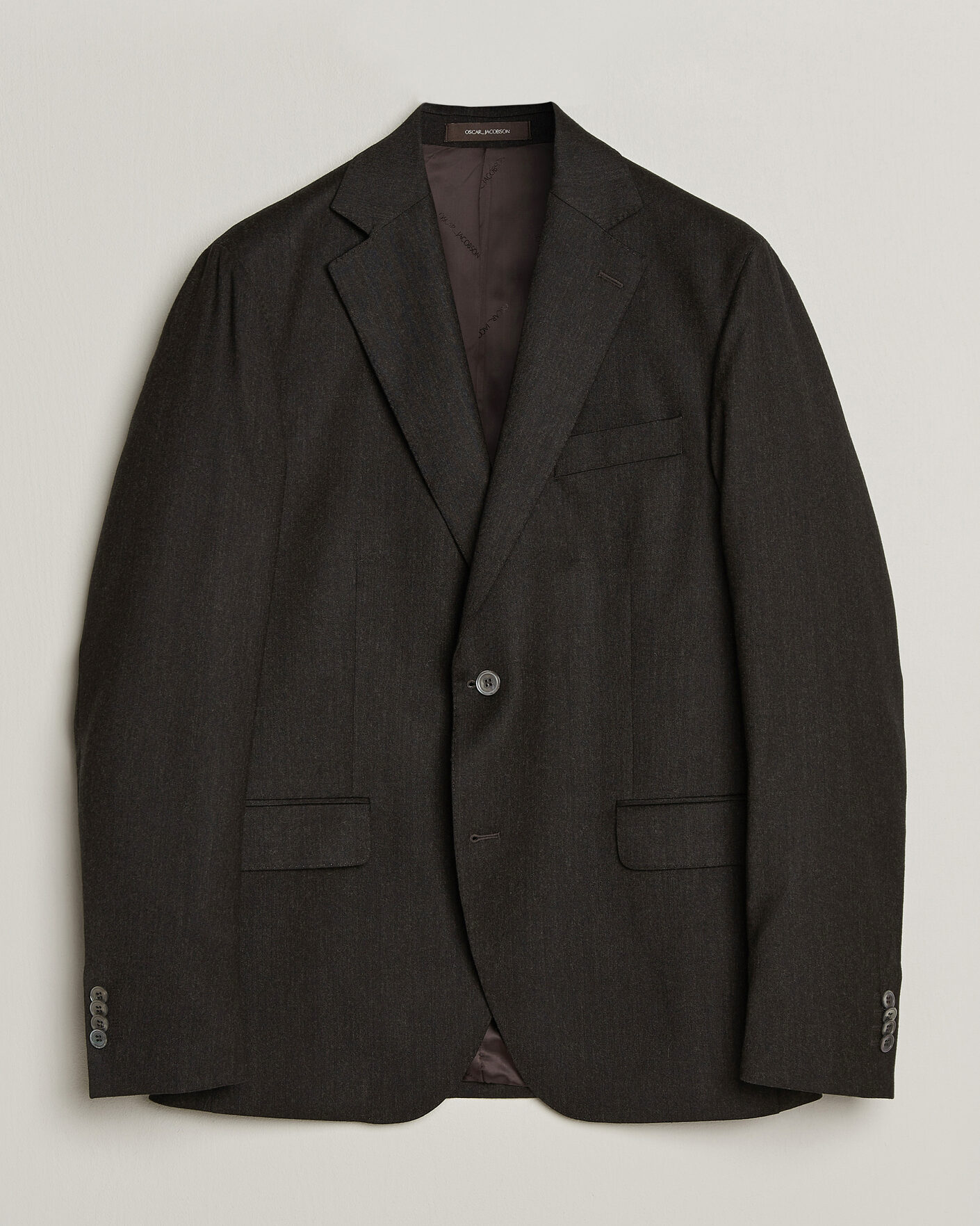 Homme | Blazers | Oscar Jacobson | Fogerty Wool Flannel Blazer Brown