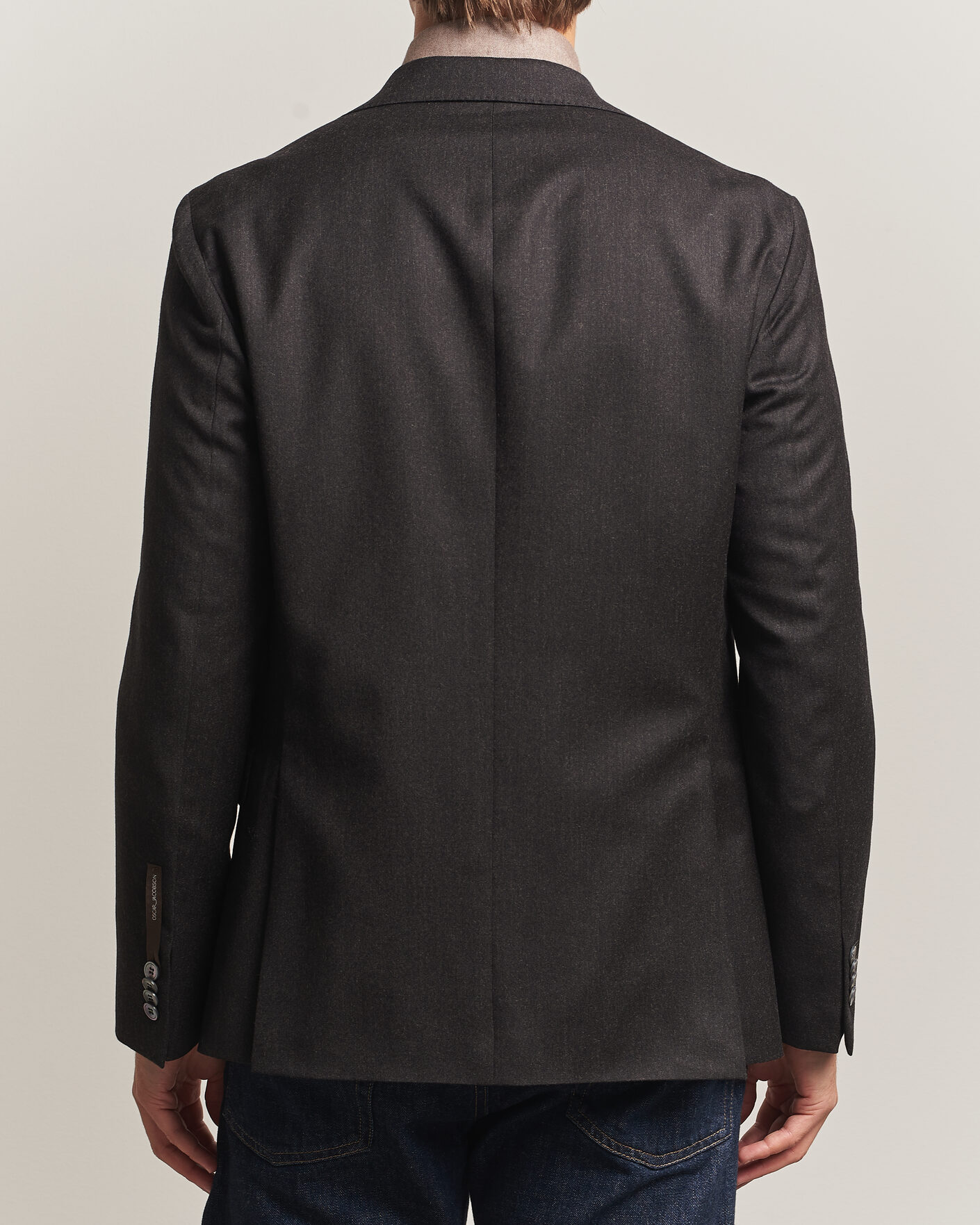 Homme | Blazers | Oscar Jacobson | Fogerty Wool Flannel Blazer Brown