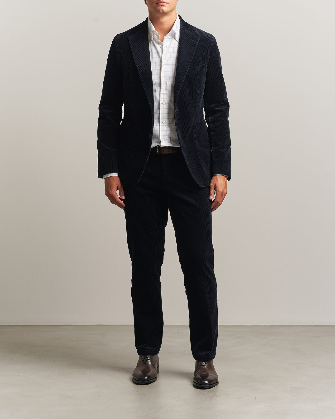 Homme | Pantalons | Oscar Jacobson | Dandy Corduroy Trousers Navy