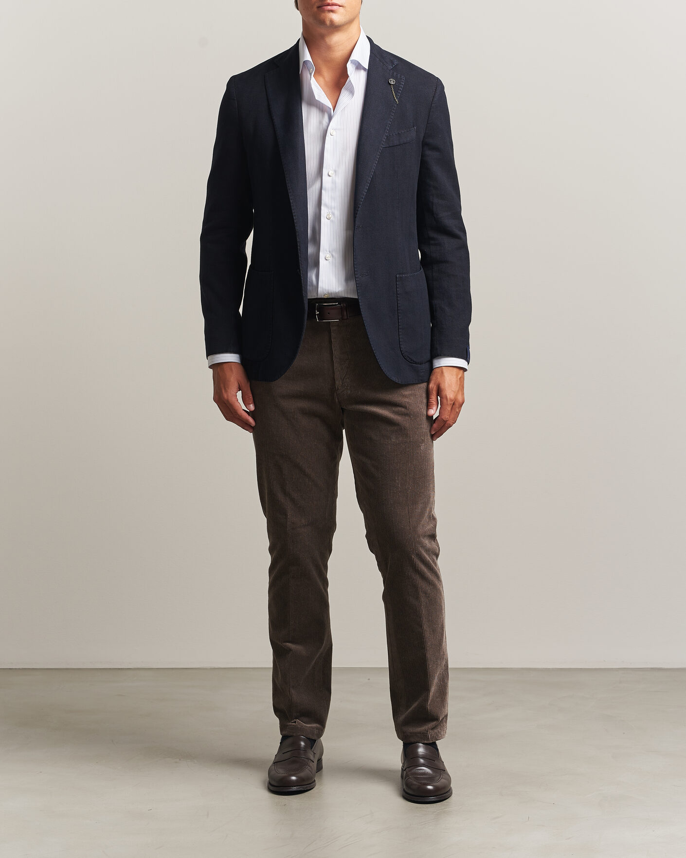 Homme | Pantalons | Oscar Jacobson | Dandy Corduroy Trousers Taupe