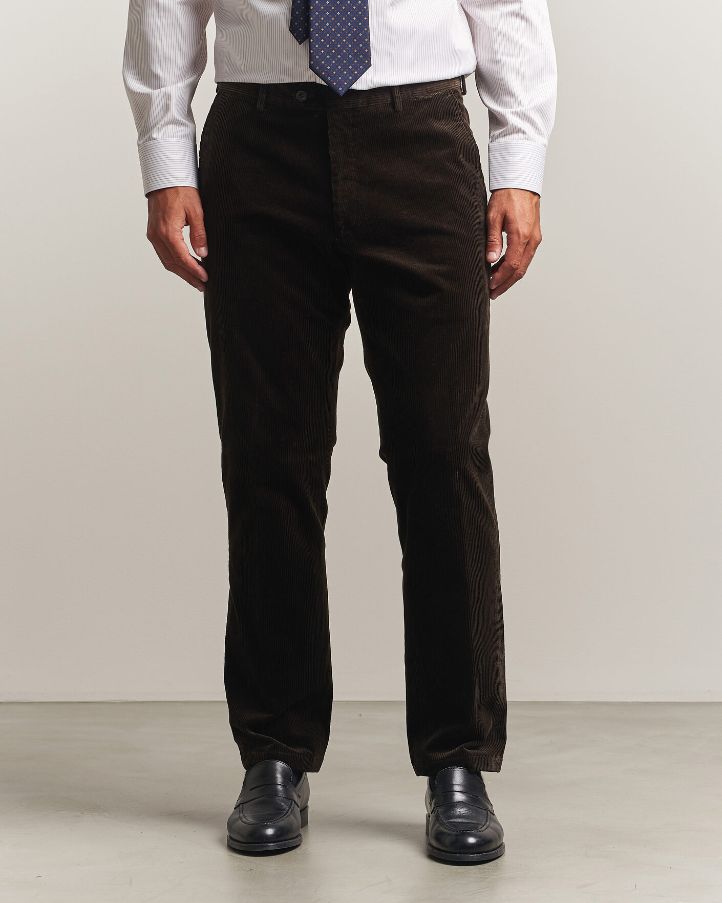 Heren | Broeken | Oscar Jacobson | Dandy Corduroy Trousers Dark Brown
