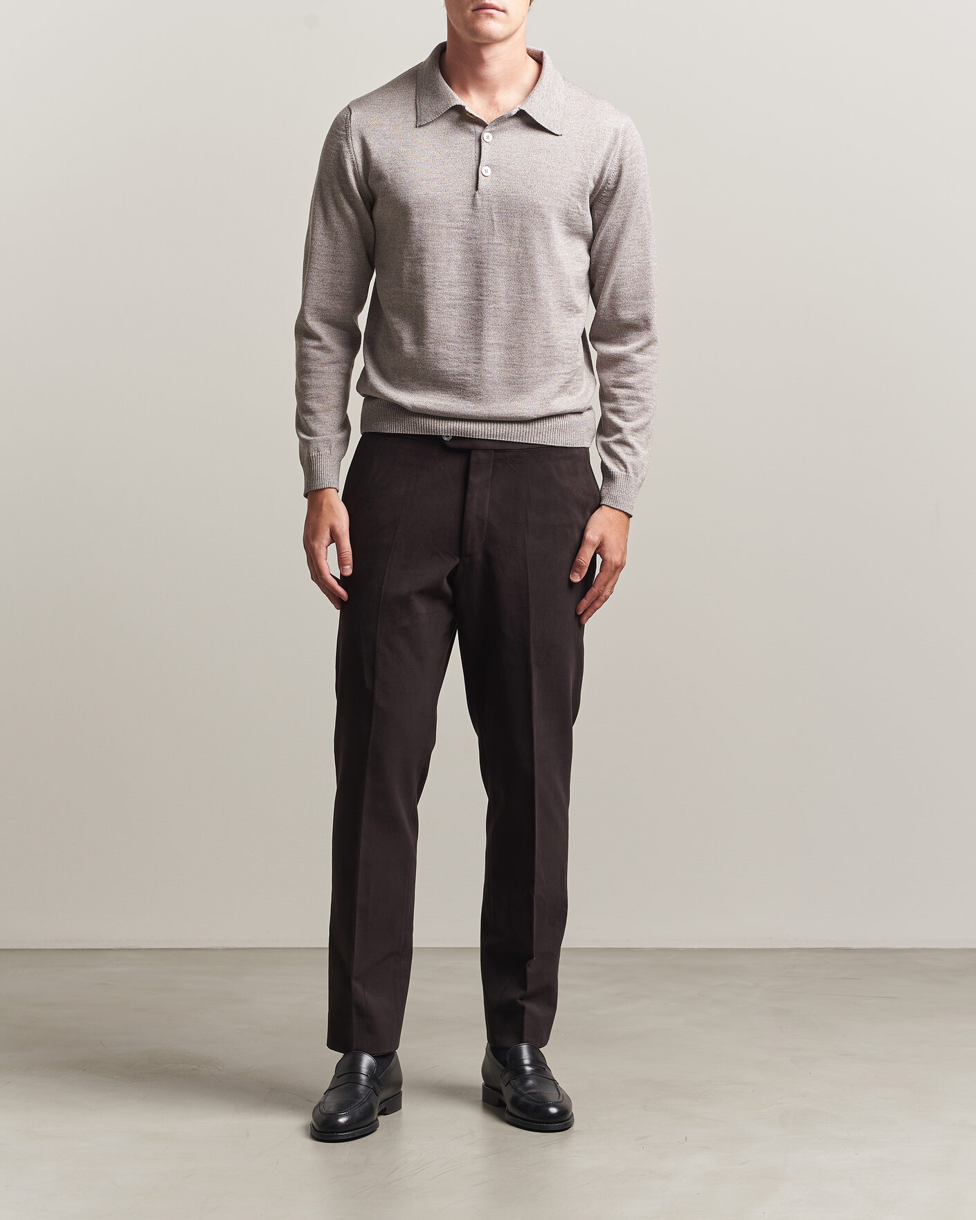 Heren | Broeken | Oscar Jacobson | Dandy Brushed Cotton Trousers Brown