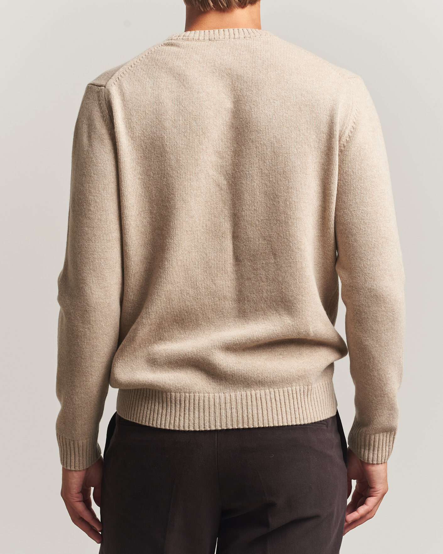Homme | Pulls Et Tricots | Stenströms | Brushed Merino Crew Neck Beige