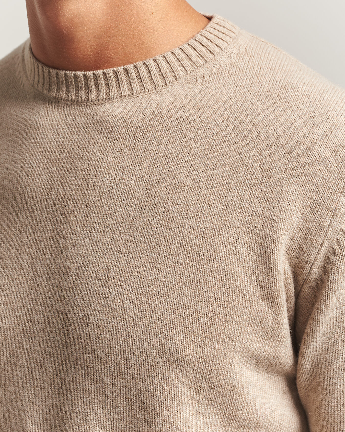 Homme | Pulls Et Tricots | Stenströms | Brushed Merino Crew Neck Beige