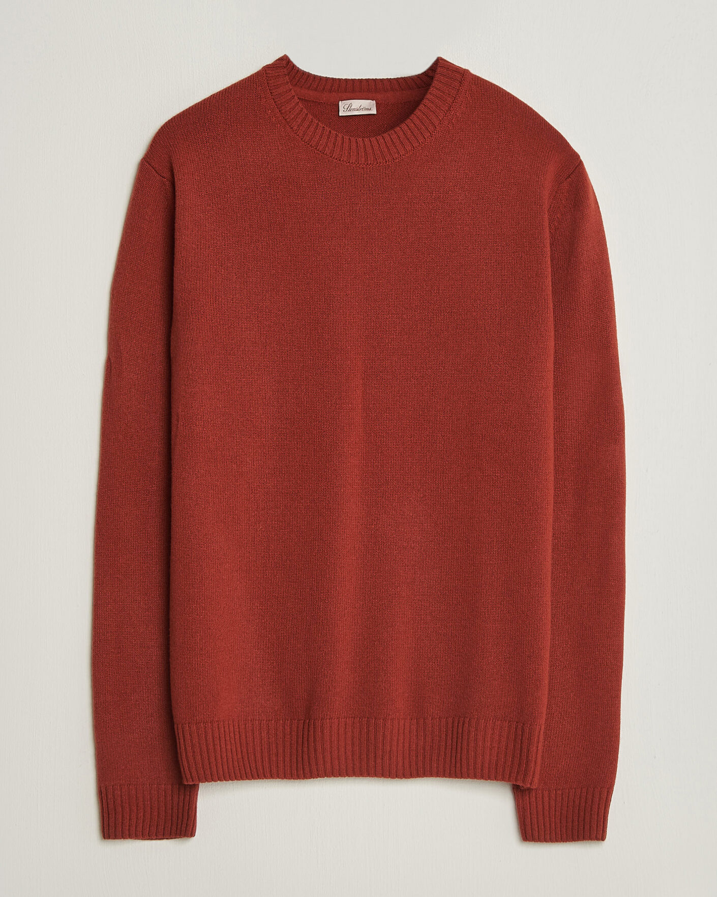 Homme | Pulls Et Tricots | Stenströms | Brushed Merino Crew Neck Burnt Orange