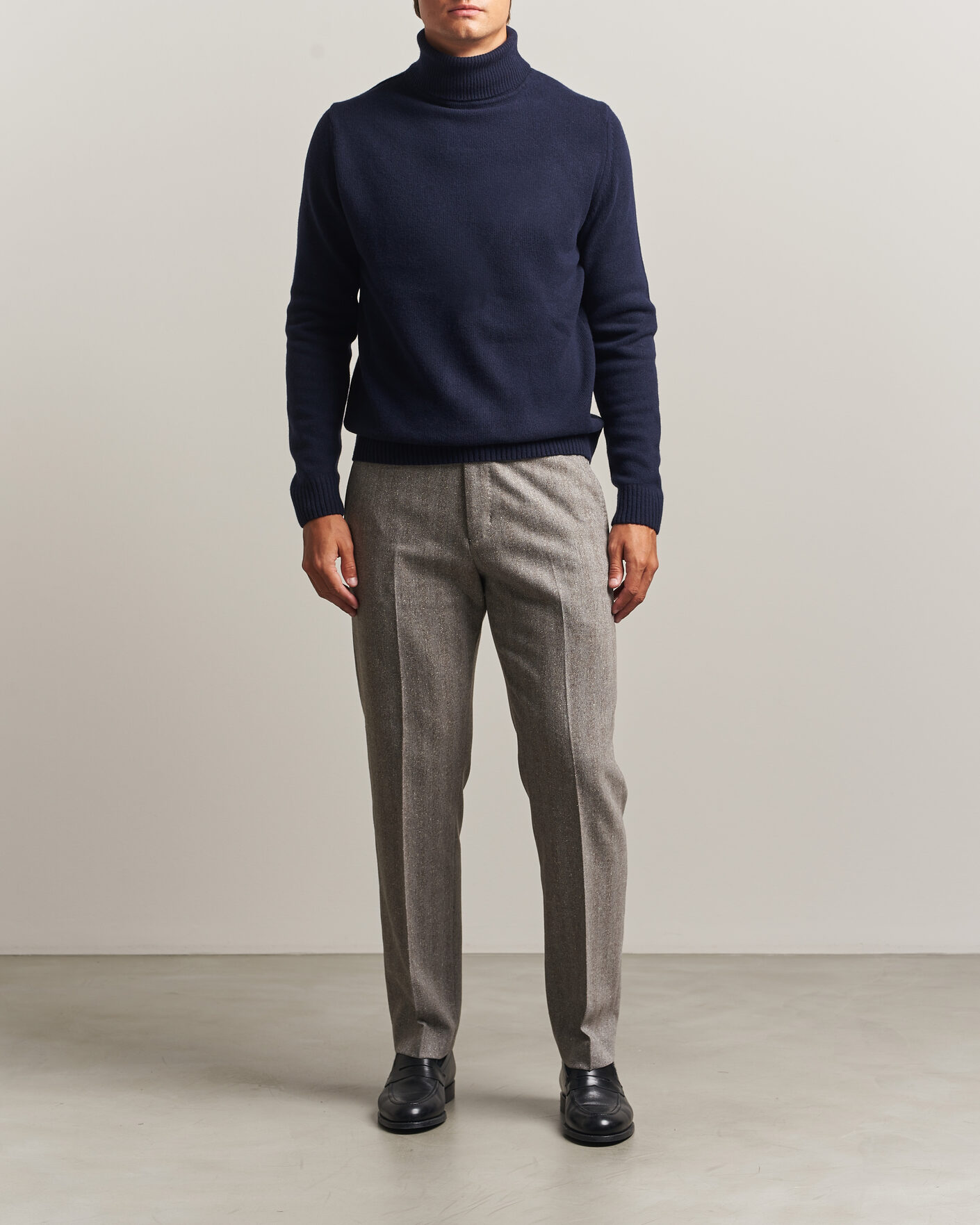 Homme | Pulls Et Tricots | Stenströms | Brushed Merino Rollneck Navy