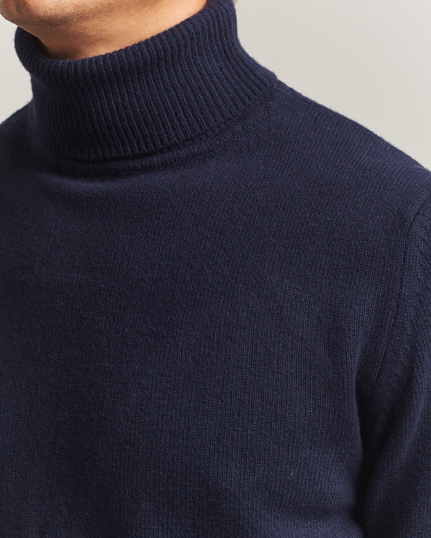 Homme | Pulls Et Tricots | Stenströms | Brushed Merino Rollneck Navy