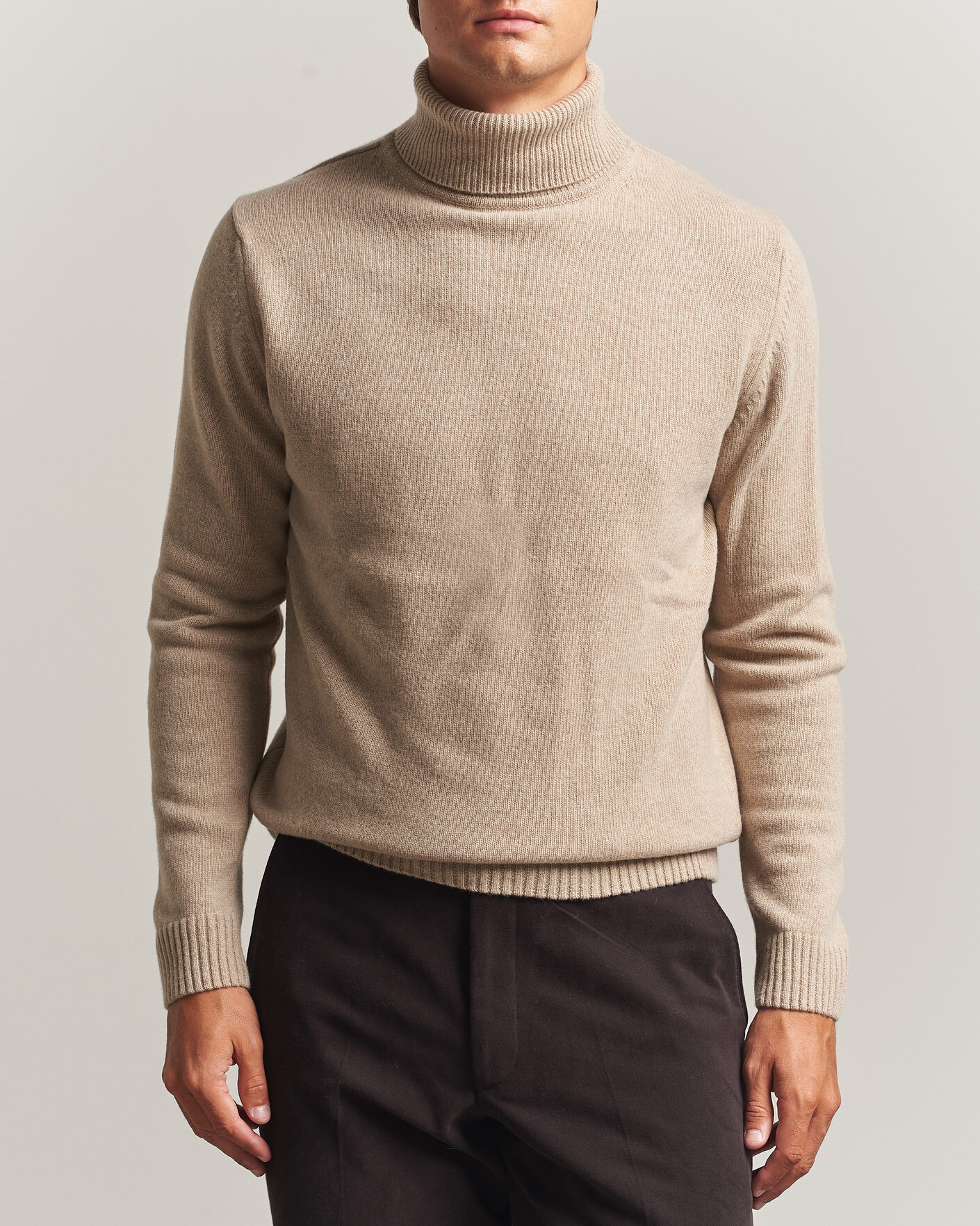 Homme | Pulls Et Tricots | Stenströms | Brushed Merino Rollneck Beige