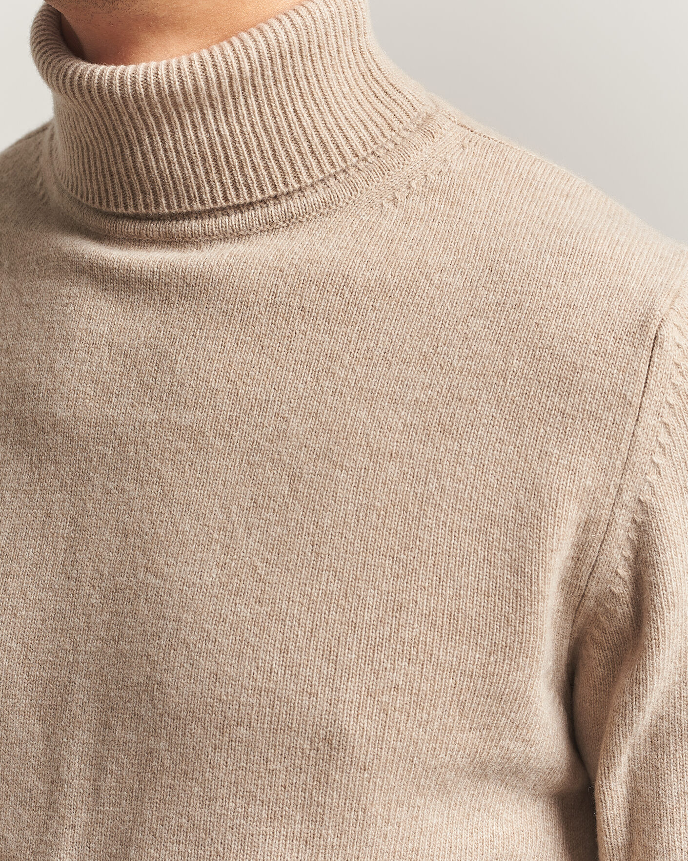 Homme | Pulls Et Tricots | Stenströms | Brushed Merino Rollneck Beige