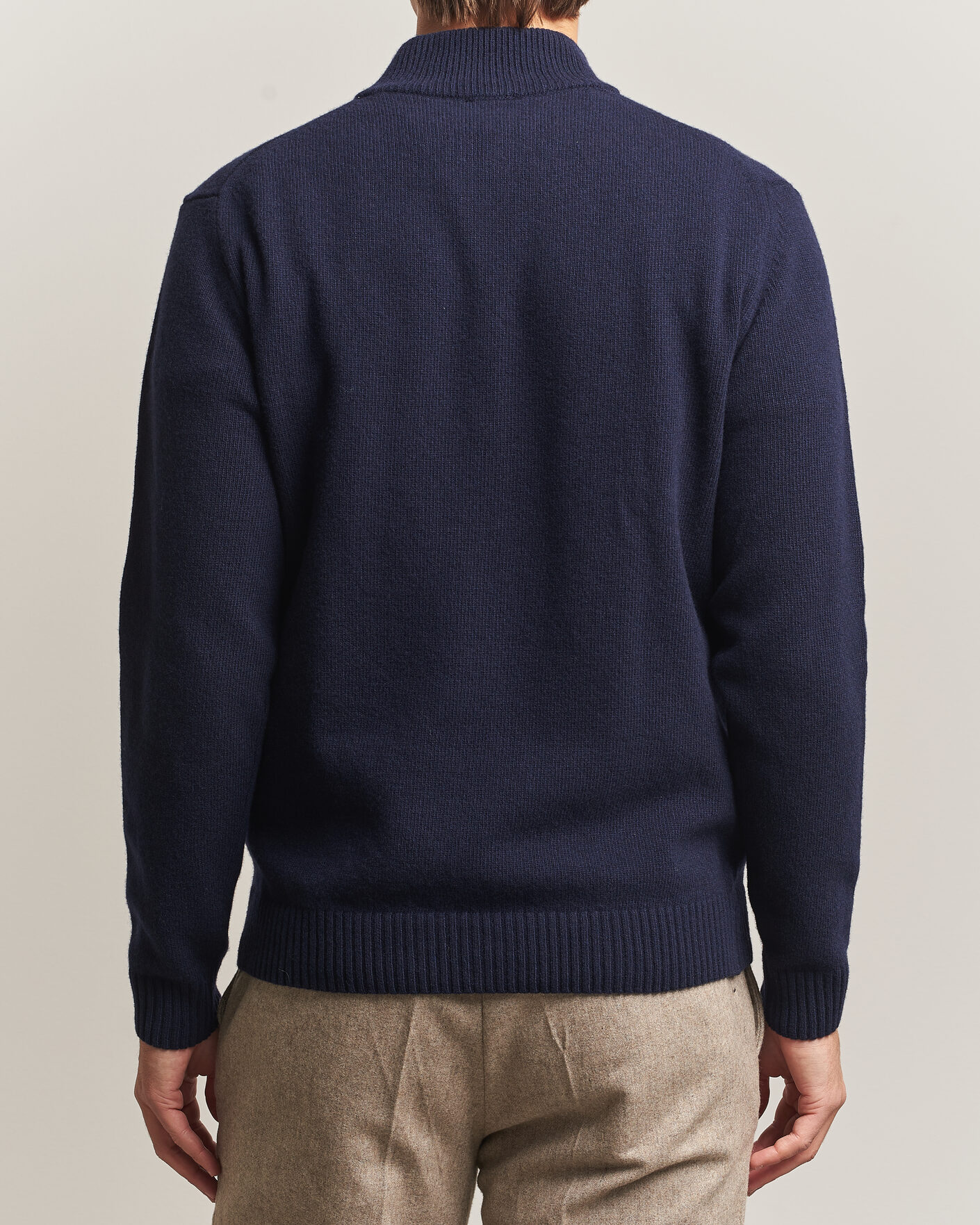 Homme | Pulls Et Tricots | Stenströms | Brushed Merino Half-Zip Navy