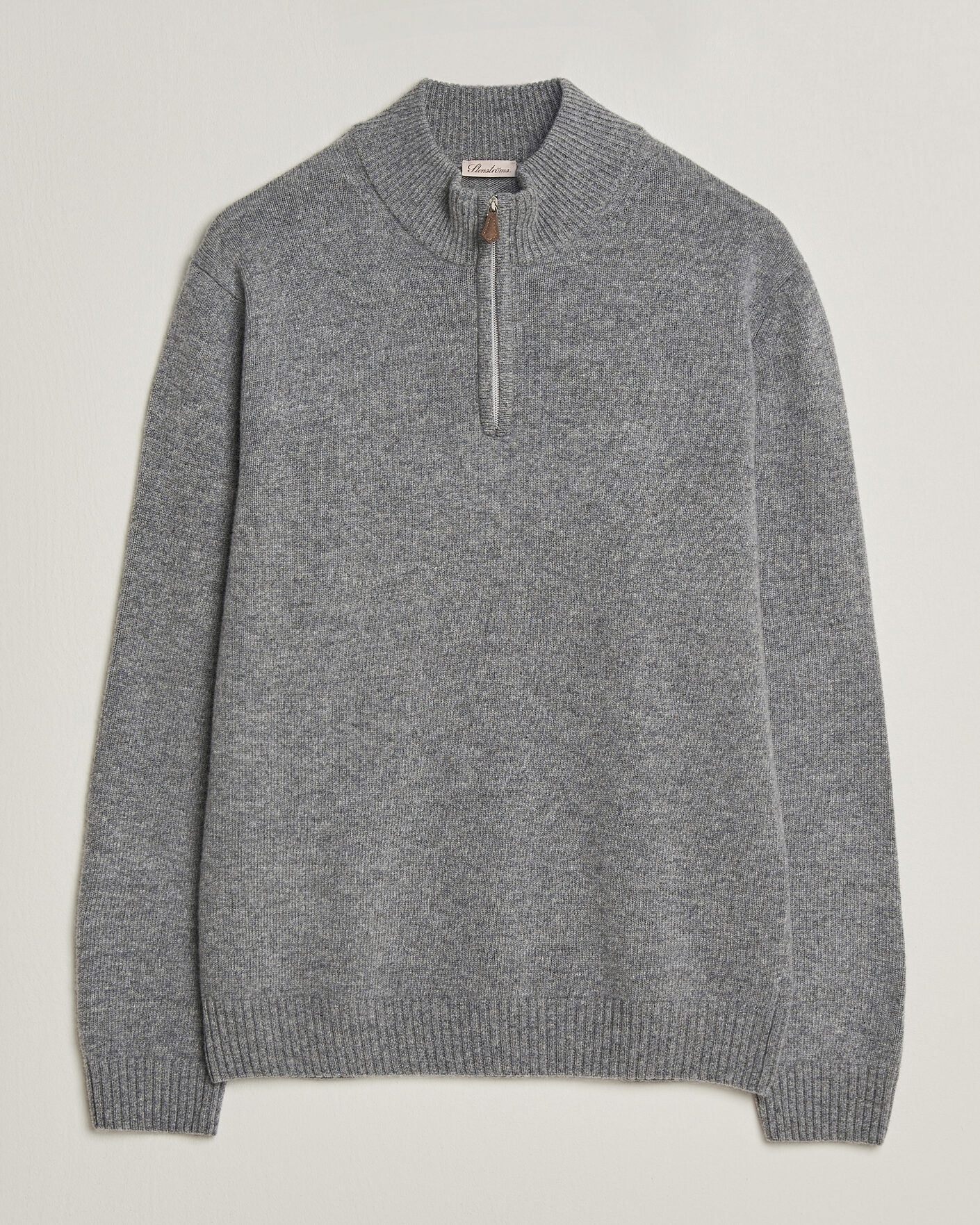 Homme | Pulls Et Tricots | Stenströms | Brushed Merino Half-Zip Grey