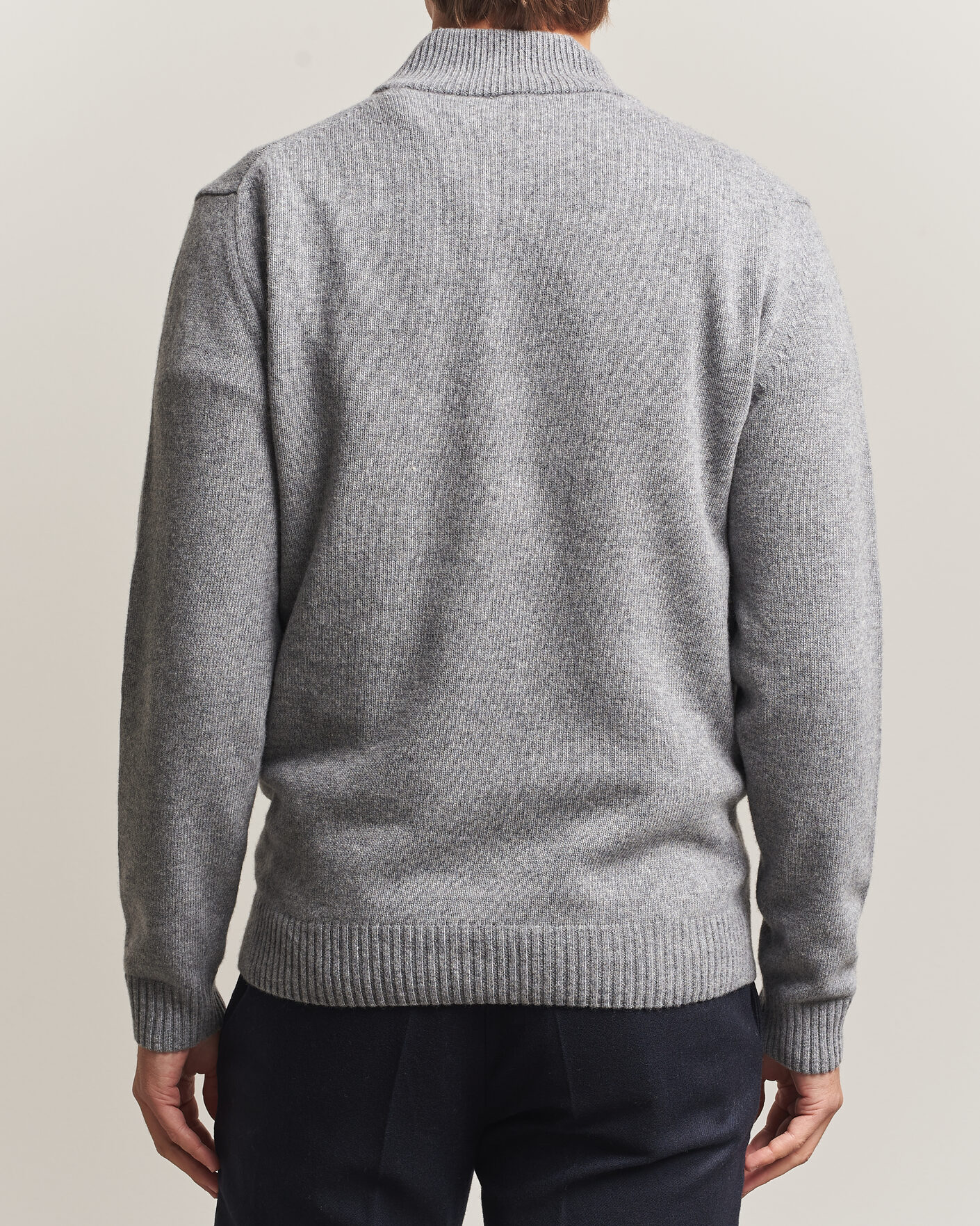 Homme | Pulls Et Tricots | Stenströms | Brushed Merino Half-Zip Grey