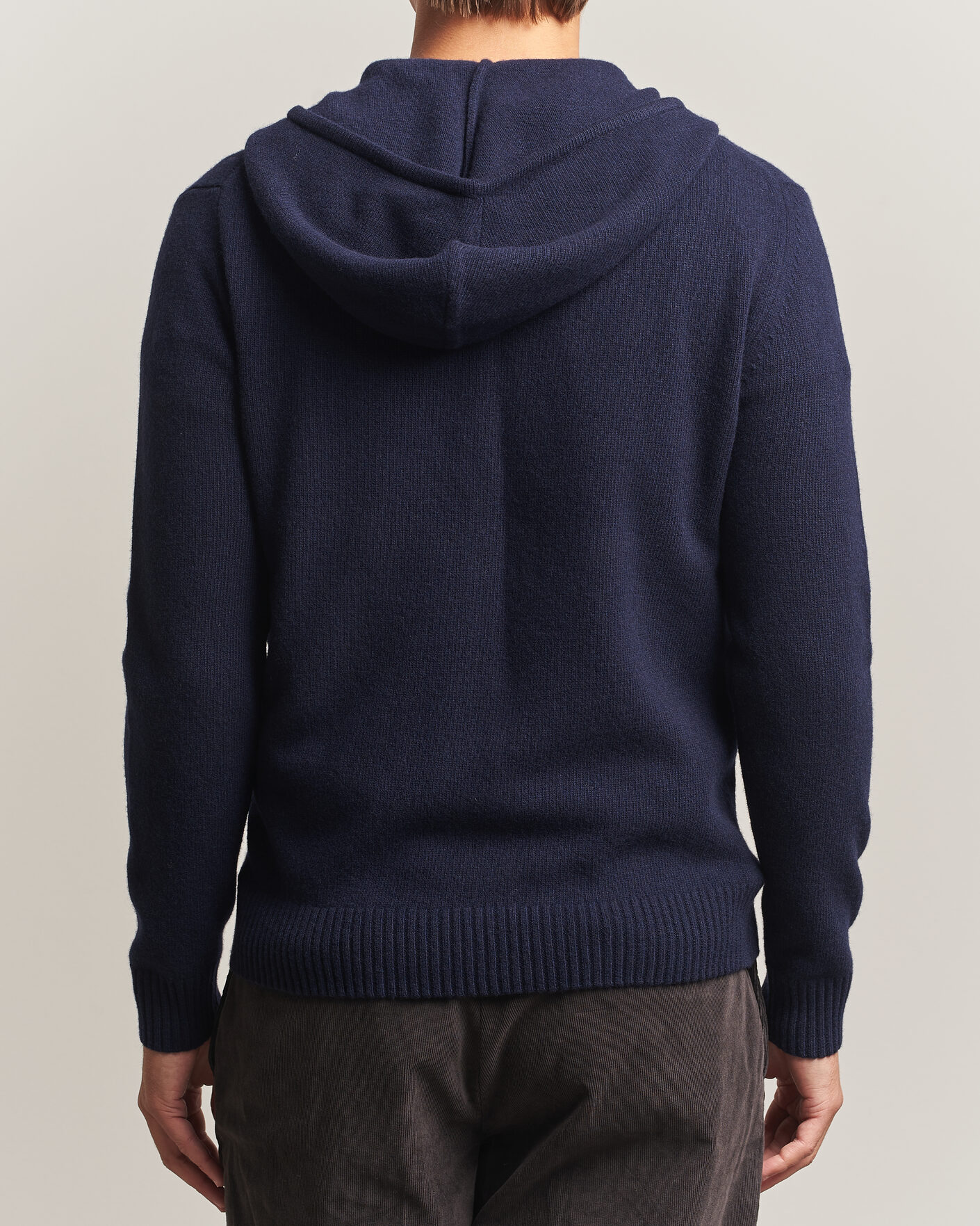 Homme | Pulls Et Tricots | Stenströms | Brushed Merino Full-Zip Hood Navy