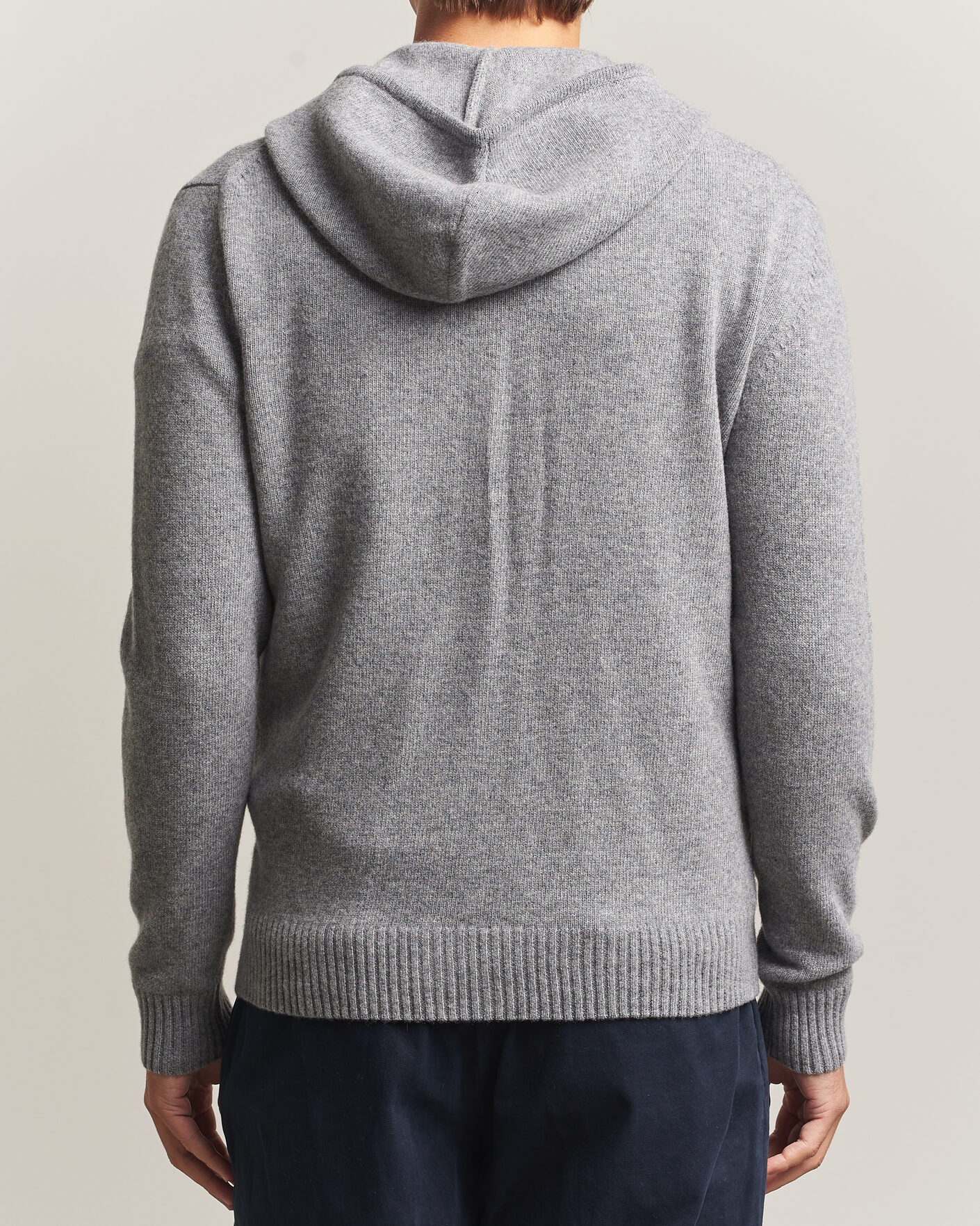 Homme | Pulls Et Tricots | Stenströms | Brushed Merino Full-Zip Hood Grey