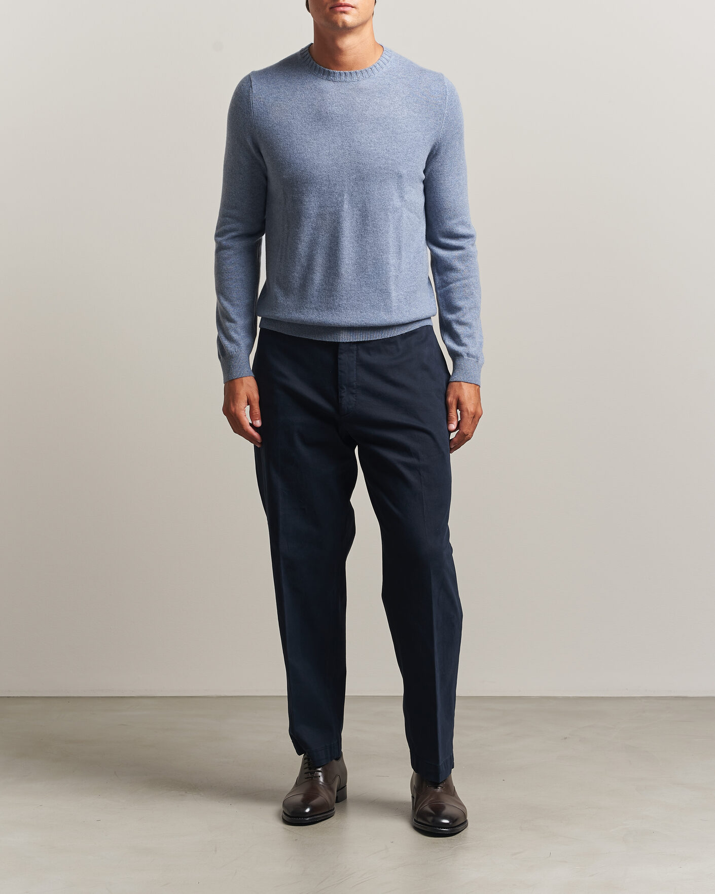 Homme | Pulls Et Tricots | Stenströms | Cashmere Crewneck Light Blue