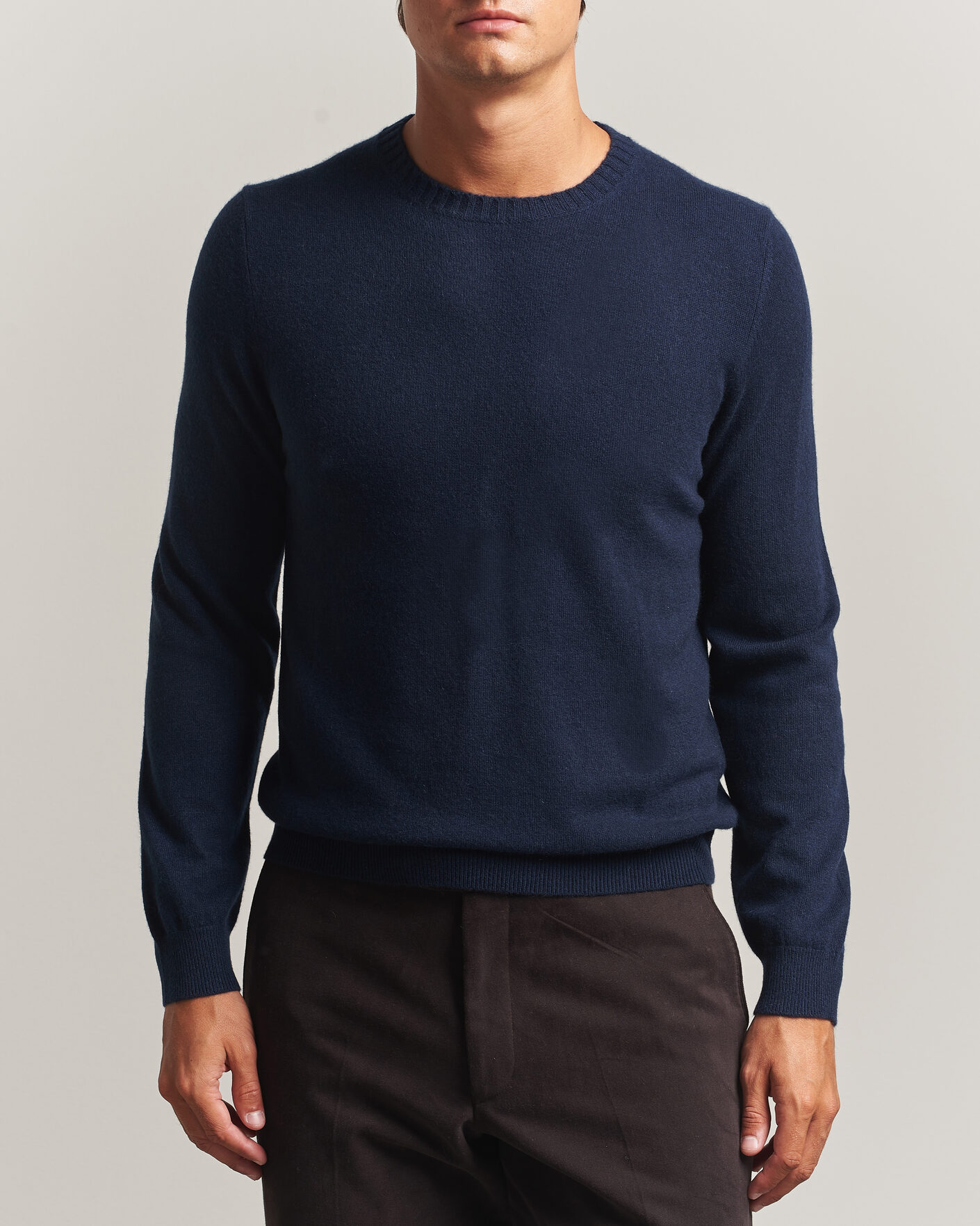Heren | Truien | Stenströms | Cashmere Crewneck Navy