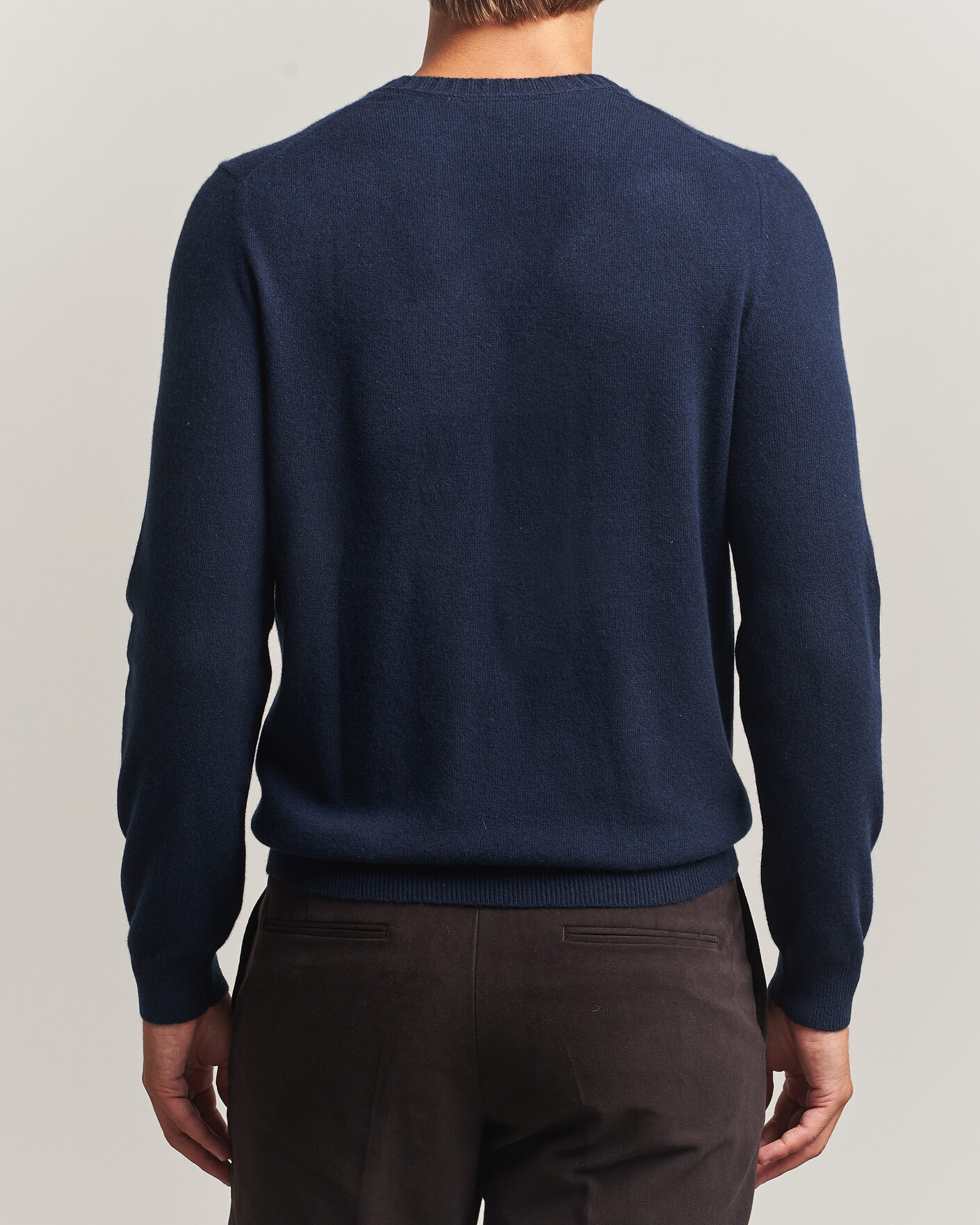 Heren | Truien | Stenströms | Cashmere Crewneck Navy