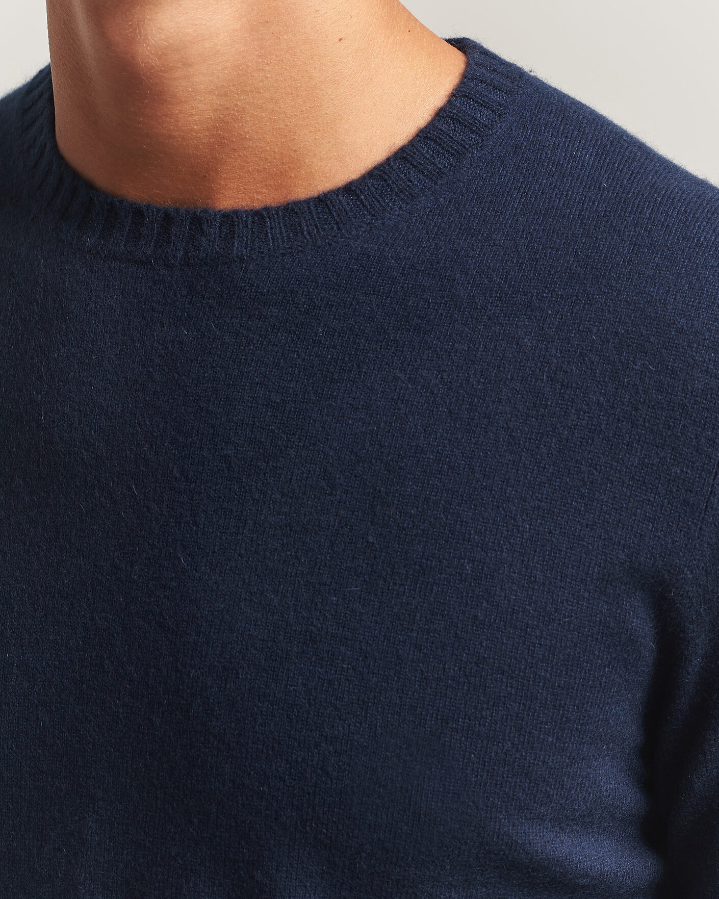 Heren | Truien | Stenströms | Cashmere Crewneck Navy