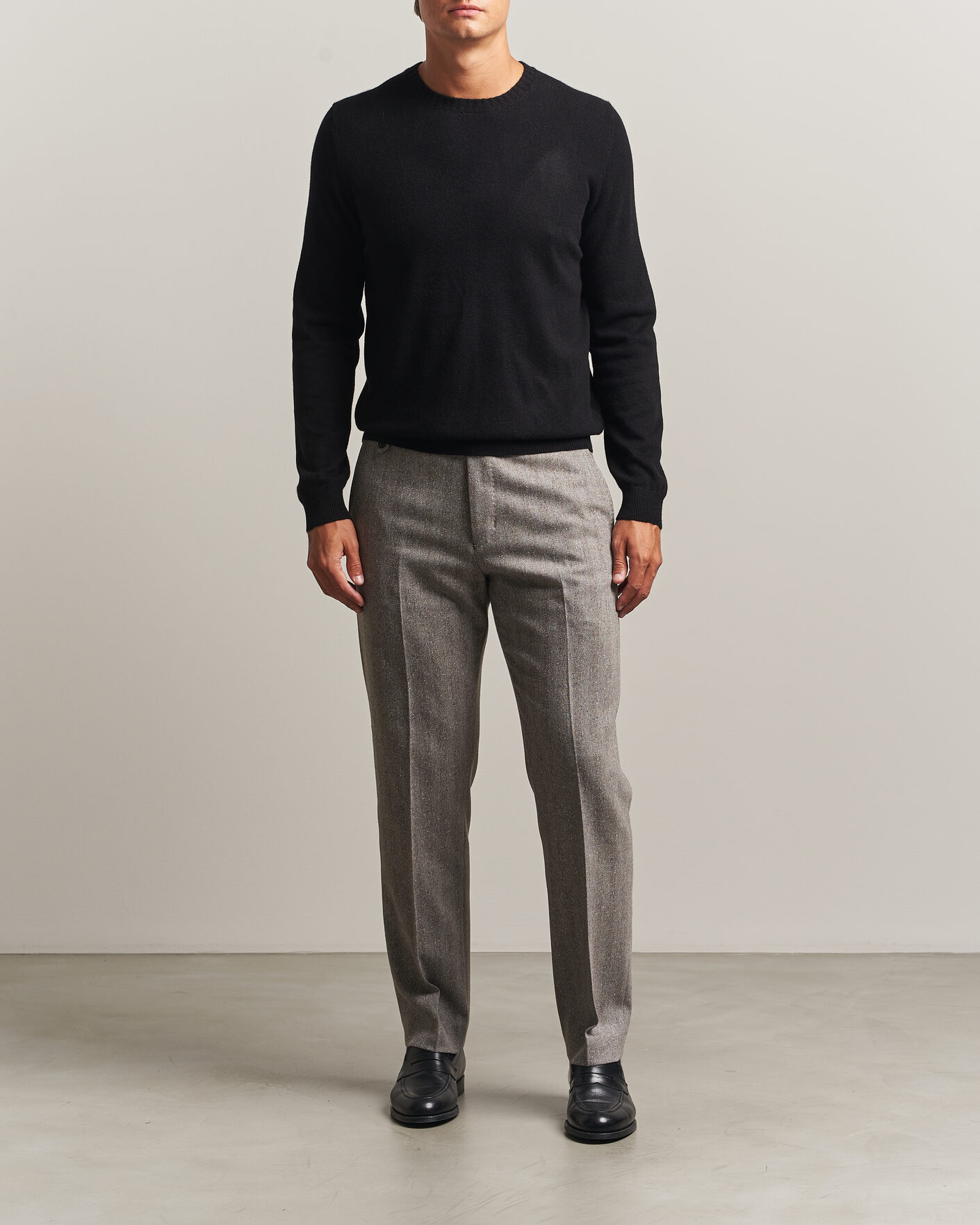 Heren | Truien | Stenströms | Cashmere Crewneck Black