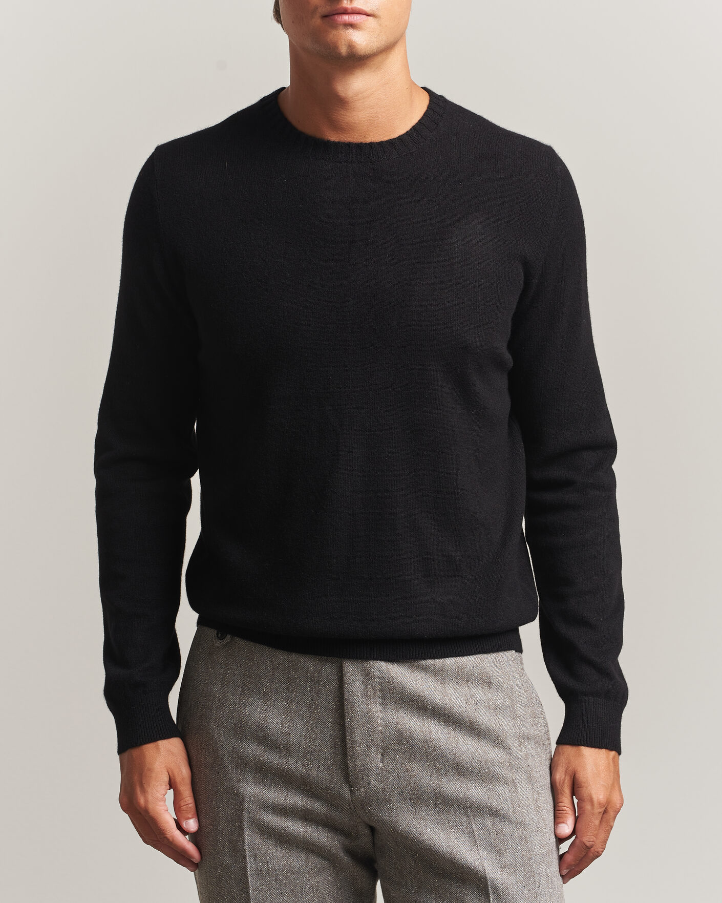 Heren | Truien | Stenströms | Cashmere Crewneck Black