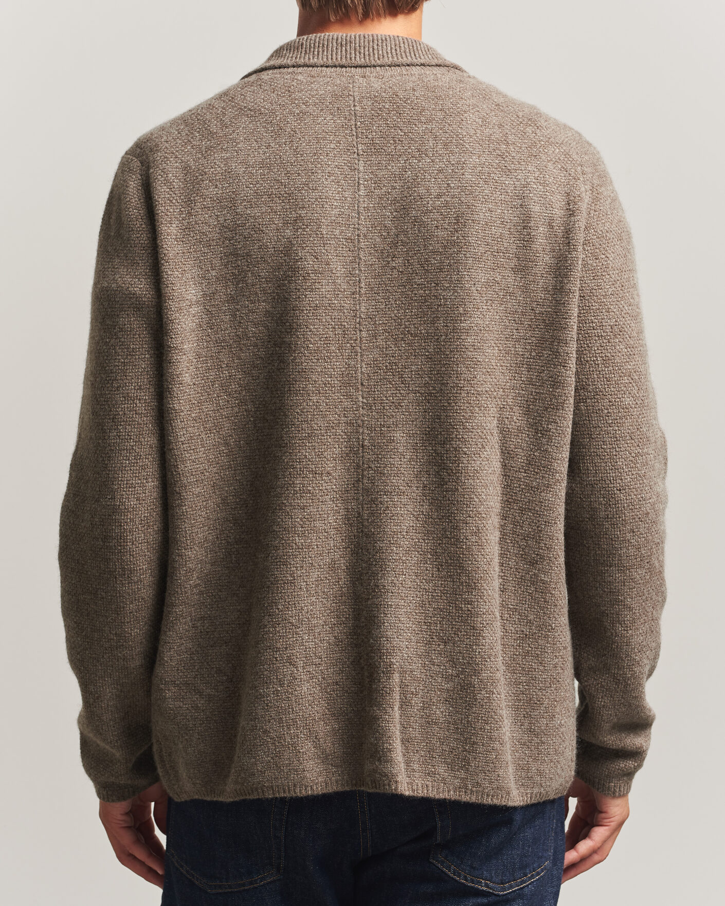 Homme | Pulls Et Tricots | Stenströms | Knitted Yak/Merino Cardigan Blazer Brown
