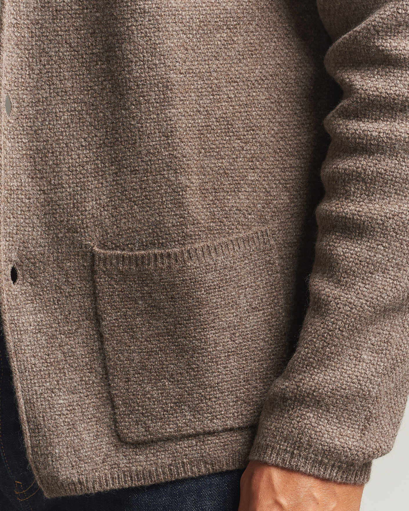 Homme | Pulls Et Tricots | Stenströms | Knitted Yak/Merino Cardigan Blazer Brown