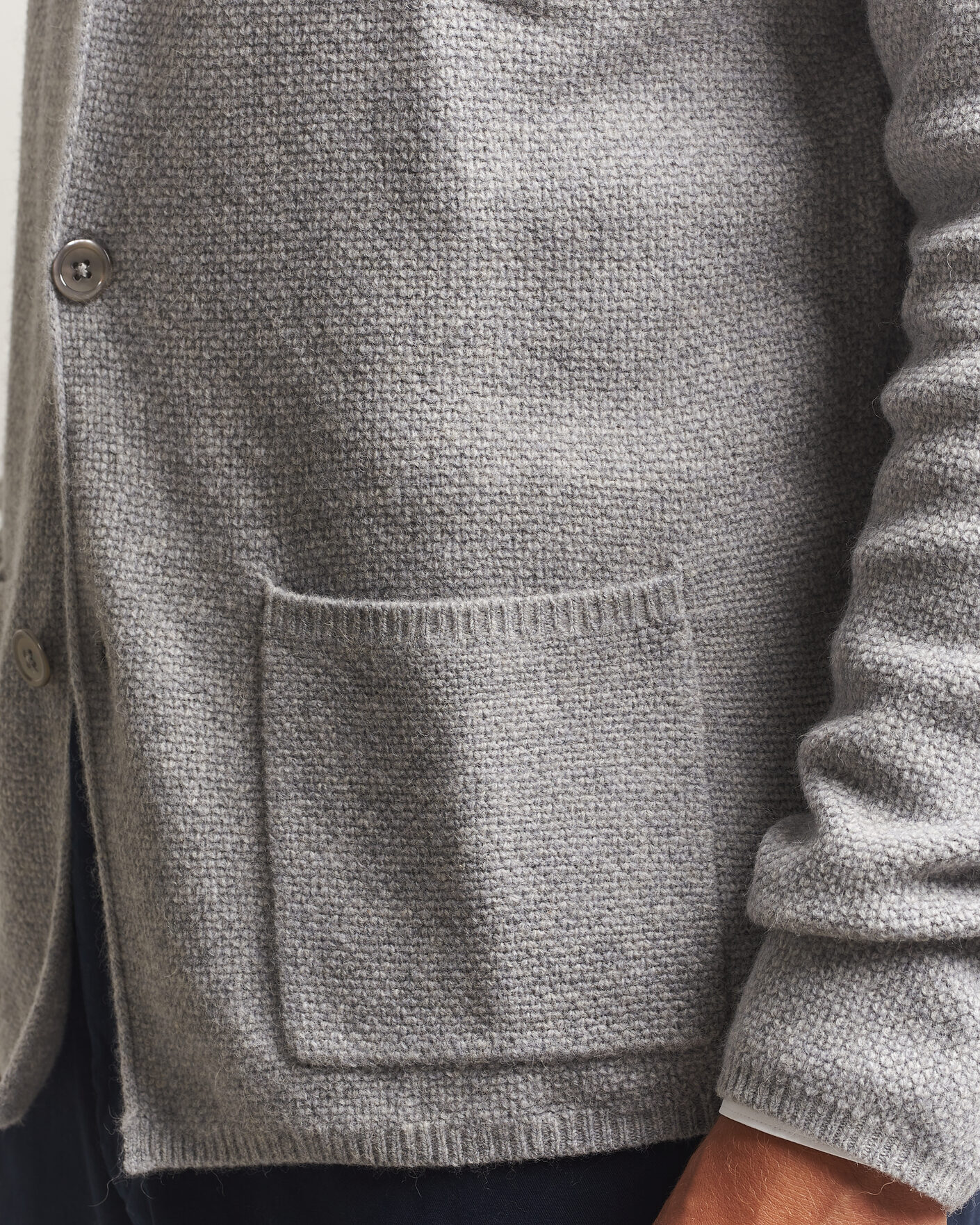 Homme | Pulls Et Tricots | Stenströms | Knitted Yak/Merino Cardigan Blazer Grey