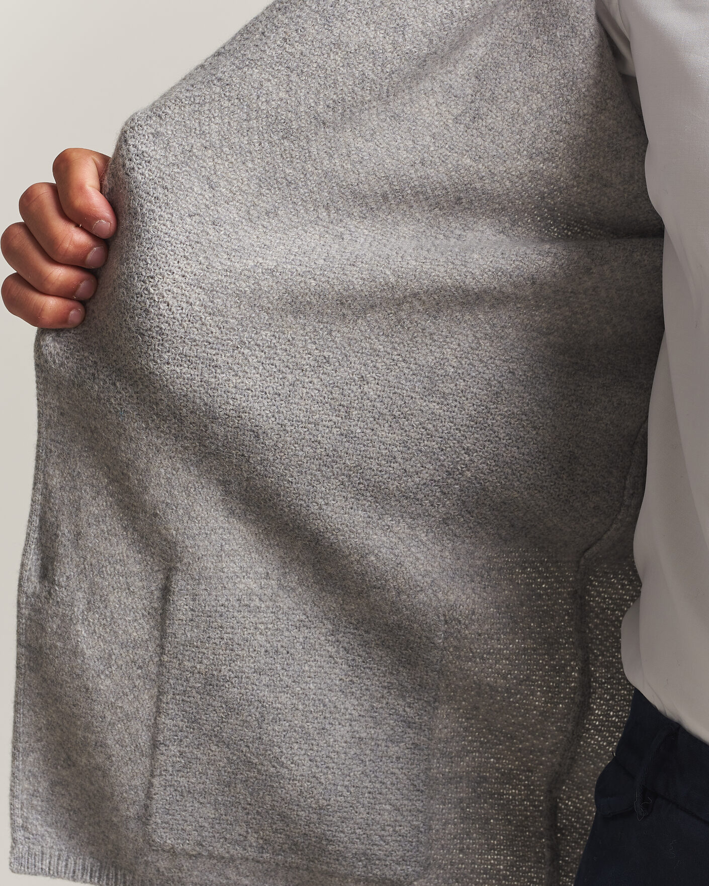 Homme | Pulls Et Tricots | Stenströms | Knitted Yak/Merino Cardigan Blazer Grey