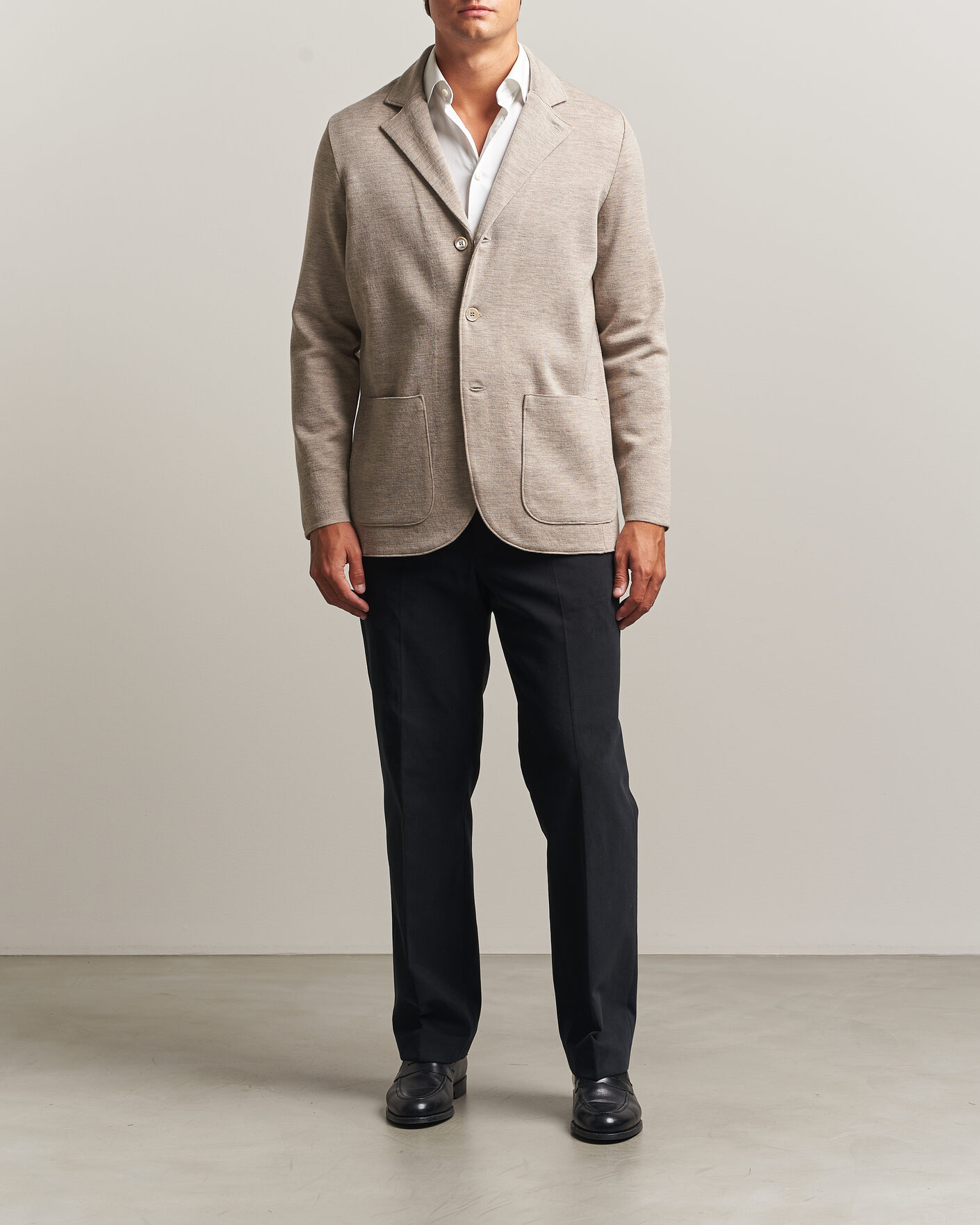 Homme | Blazers | Stenströms | Milano Knitted Merino Blazer Beige