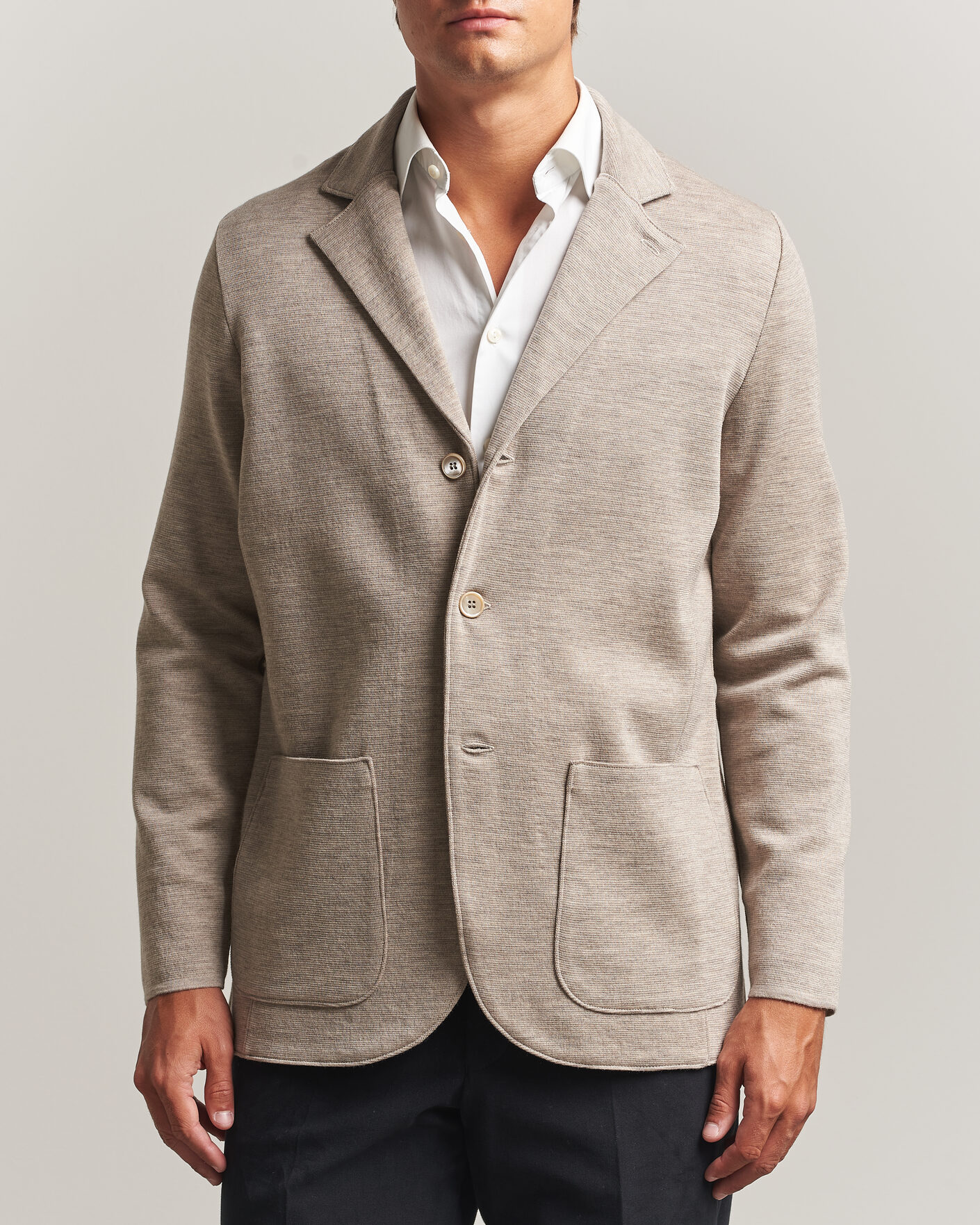Homme | Blazers | Stenströms | Milano Knitted Merino Blazer Beige