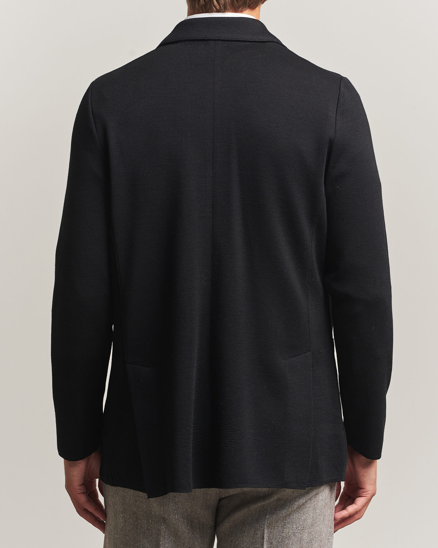 Heren | Blazers | Stenströms | Milano Knitted Merino Blazer Black
