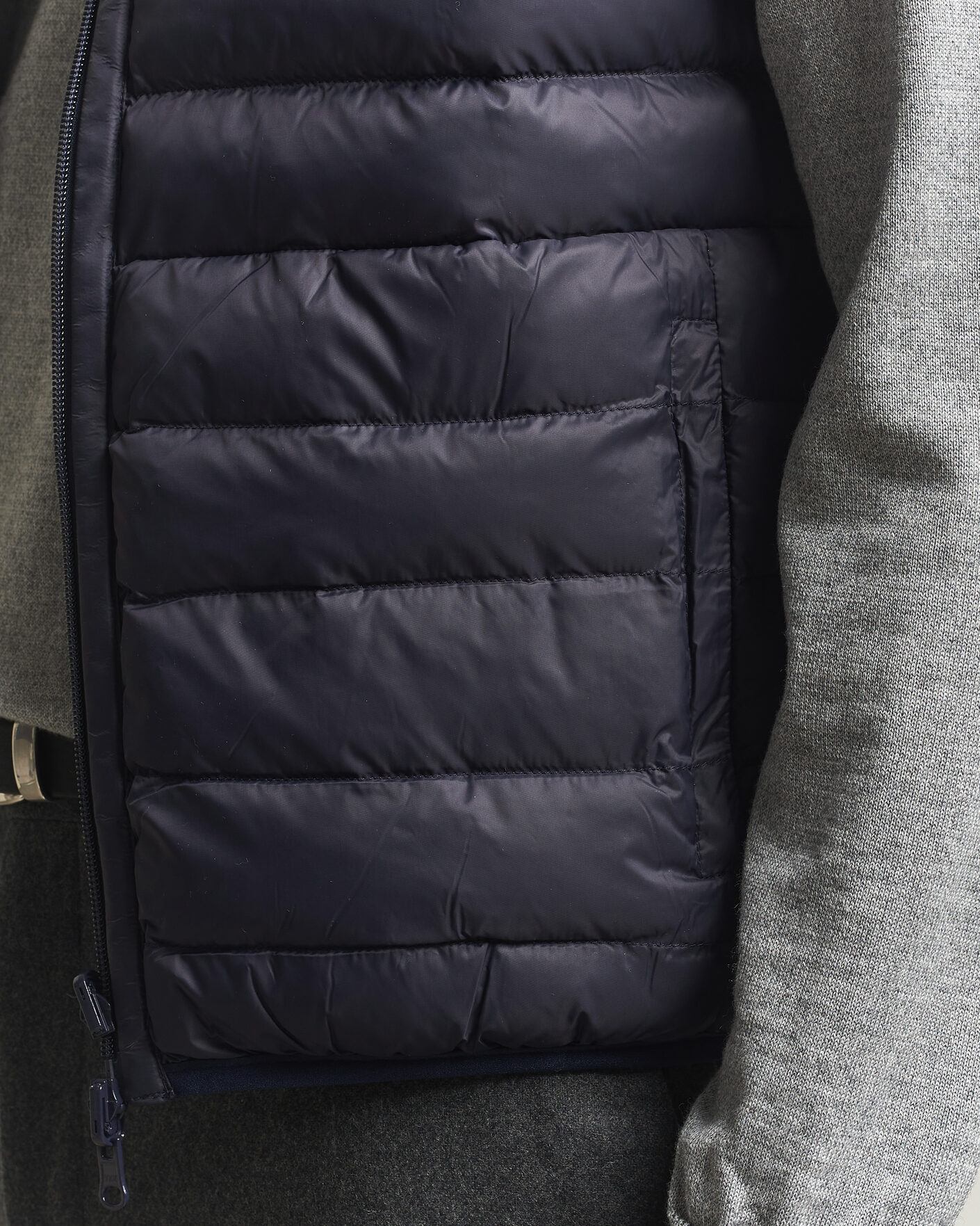Heren | Gilets | Stenströms | Reversible Knitted Merino/Nylon Vest Navy