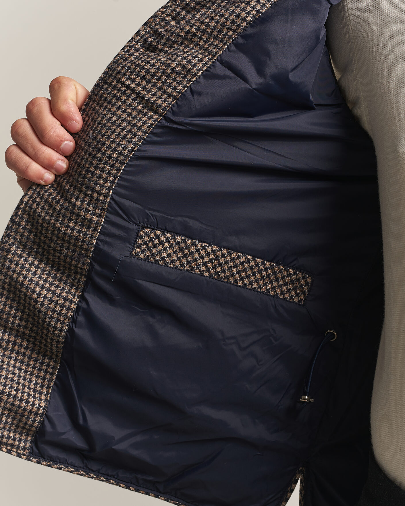 Homme | Gilets | Stenströms | Padded Houndstooth Wool Vest Brown