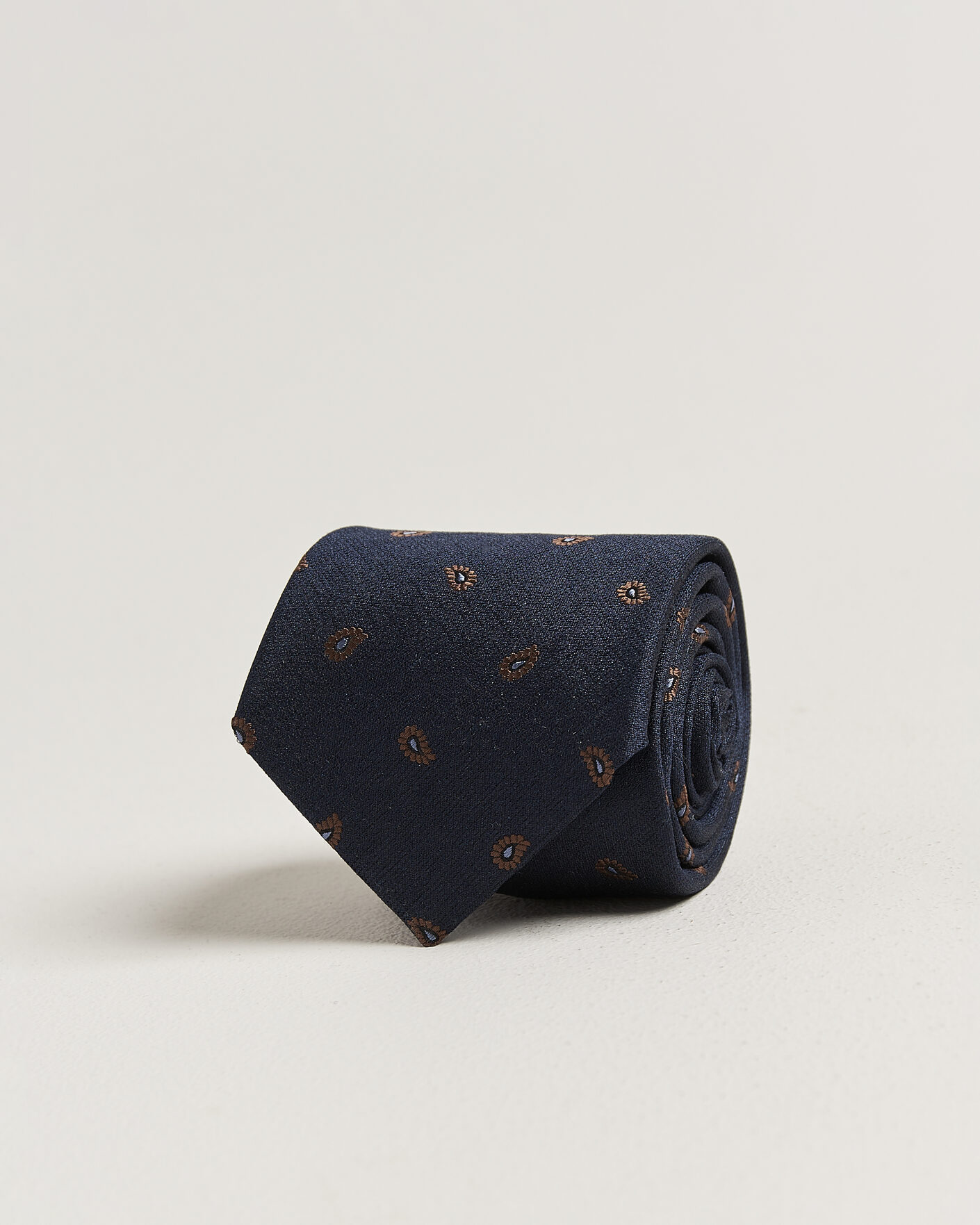 Homme | Cravates | Stenströms | Woven Paisley Silk Tie 7,5cm Navy