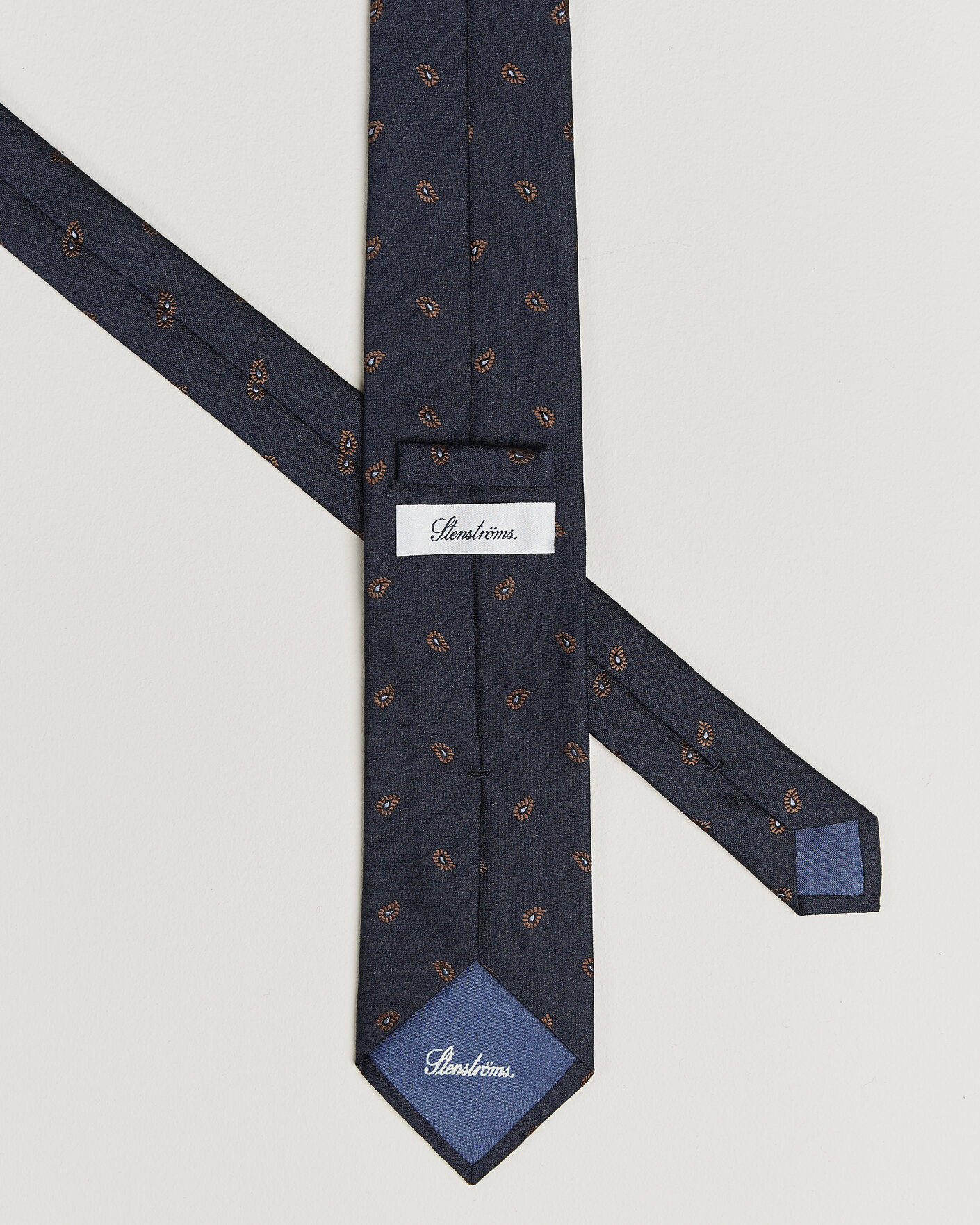 Homme | Cravates | Stenströms | Woven Paisley Silk Tie 7,5cm Navy
