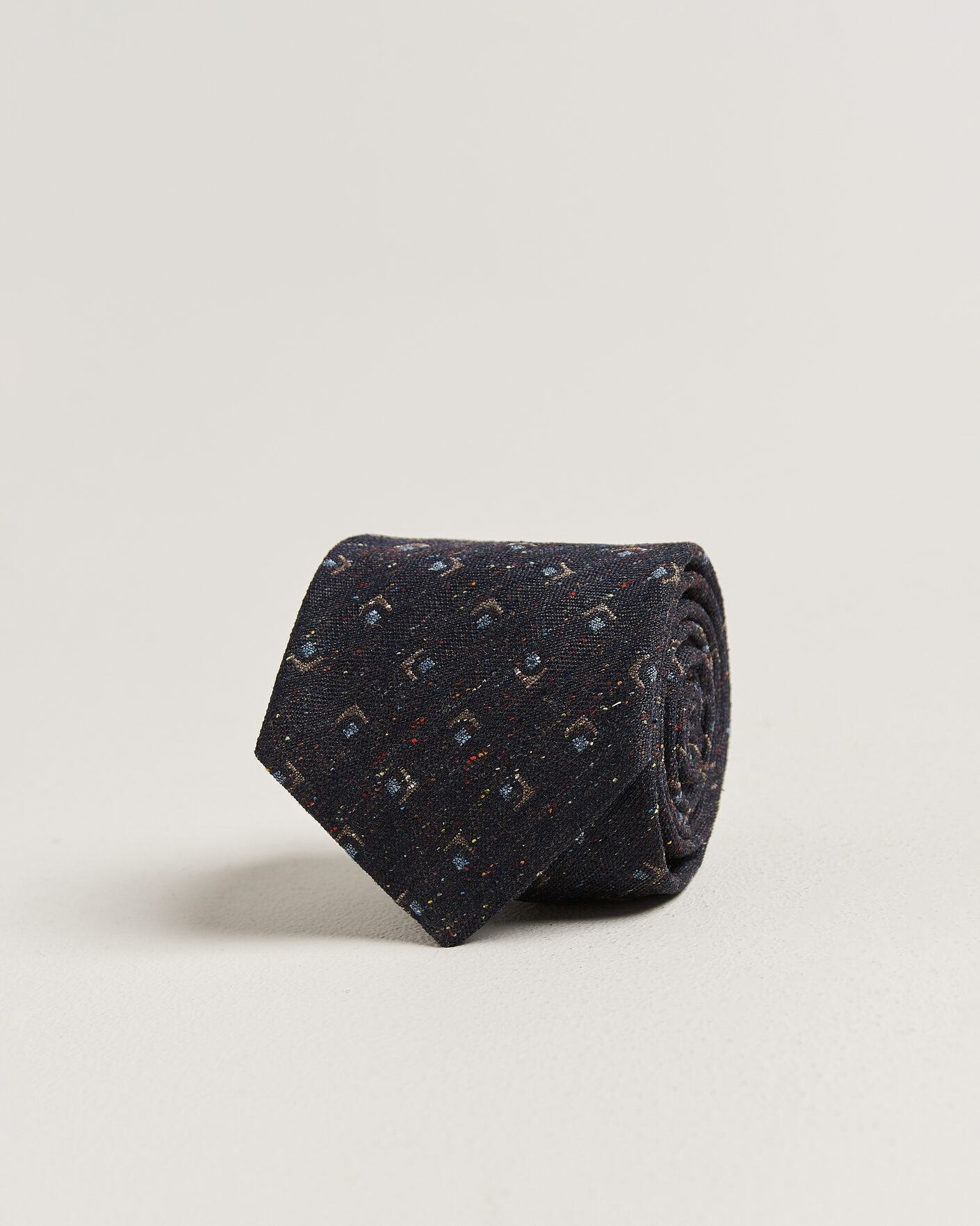 Homme | Cravates | Stenströms | Woven Herringbone Silk Tie 7,5cm Navy