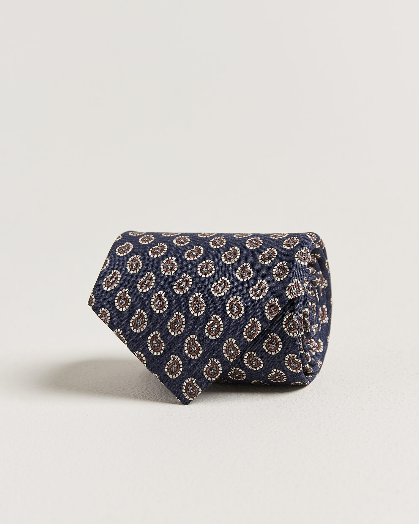Homme | Cravates | Stenströms | Printed Silk Paisley Tie 7,5cm Blue