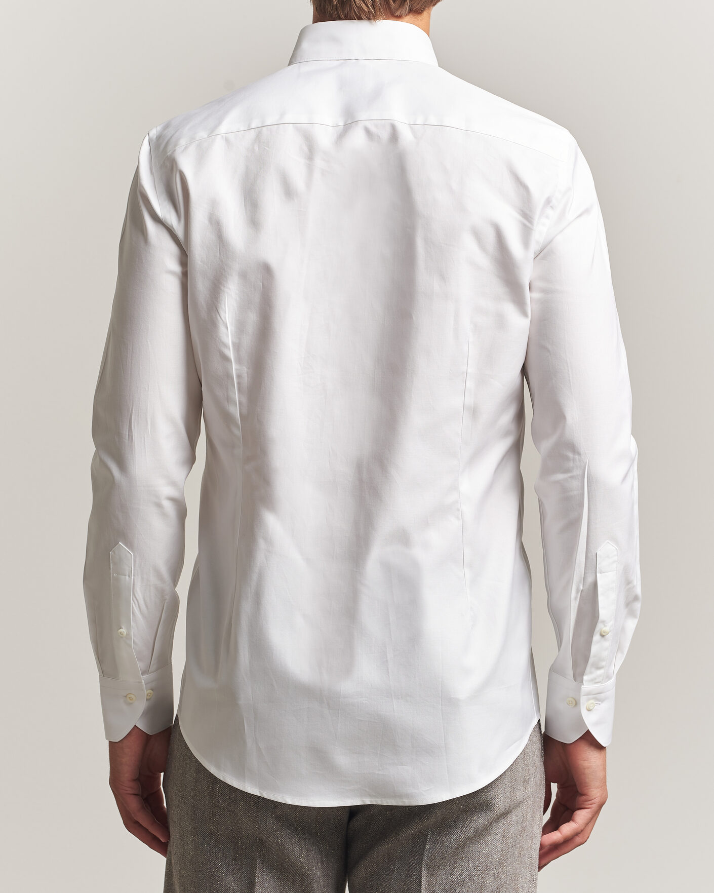Heren | Overhemden | Stenströms | Slimline Twofold Cotton Button Under Shirt White